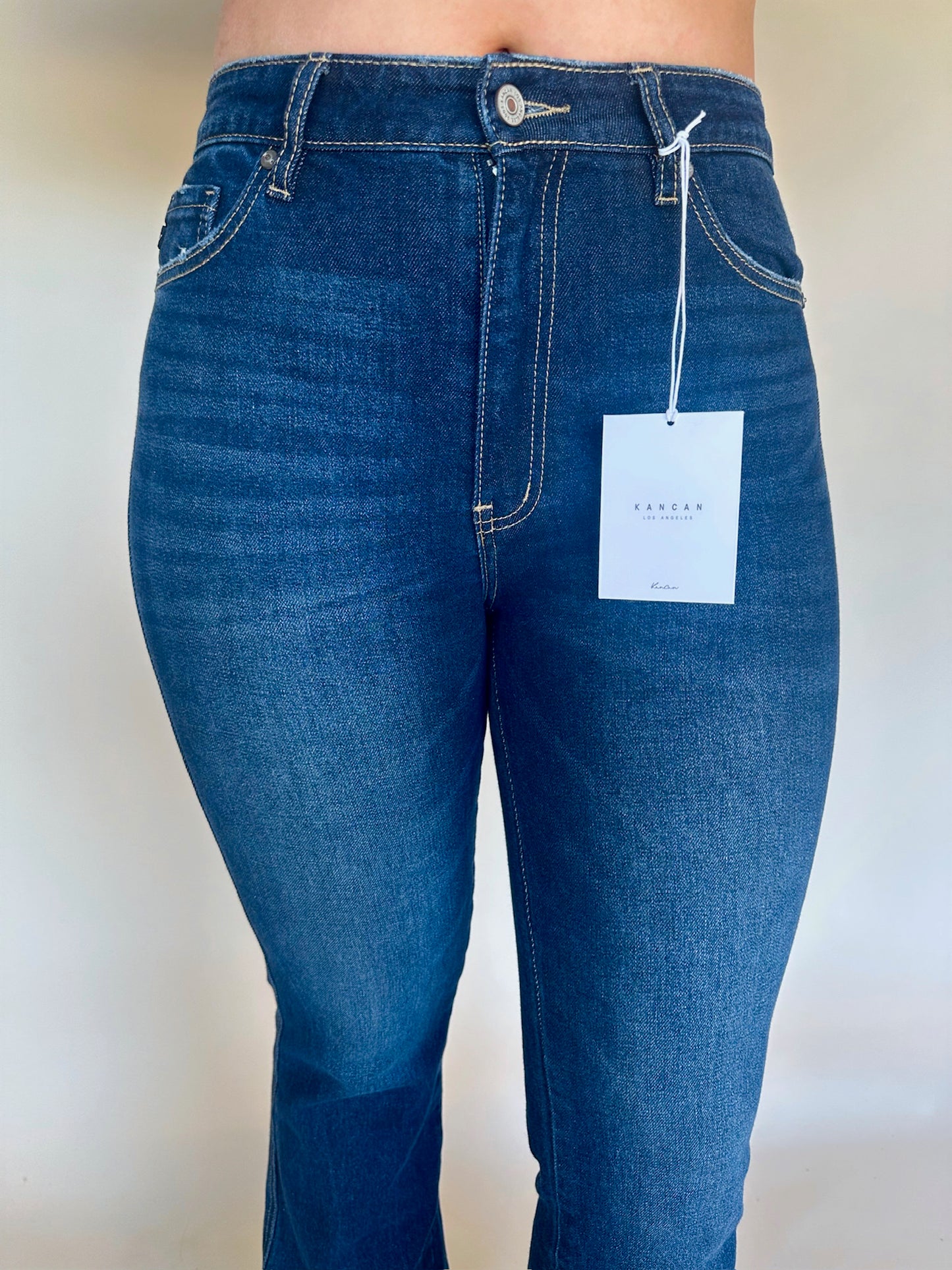 High Rise Dark Stone Flare Jeans