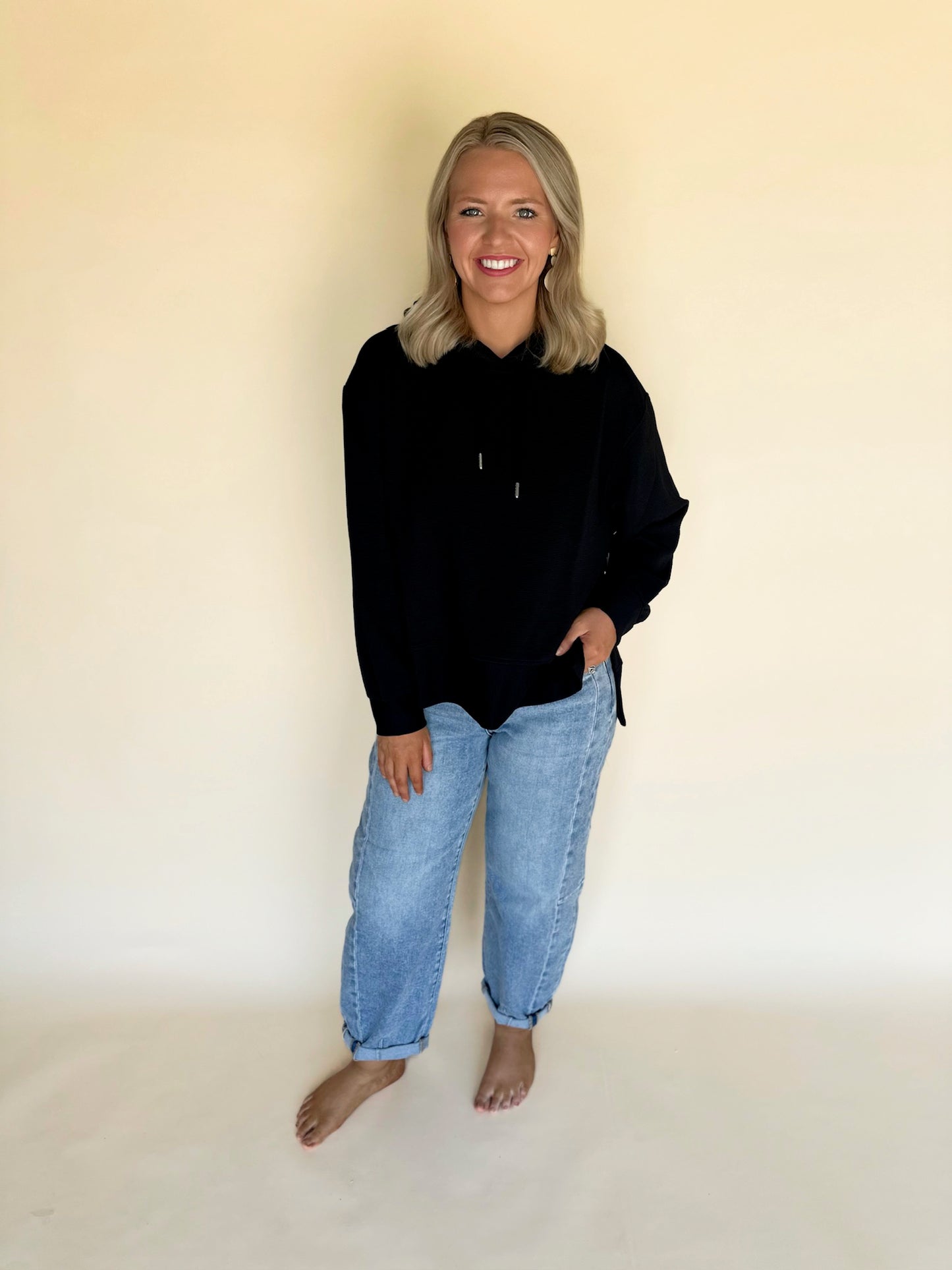 Delin Ribbed Hoodie