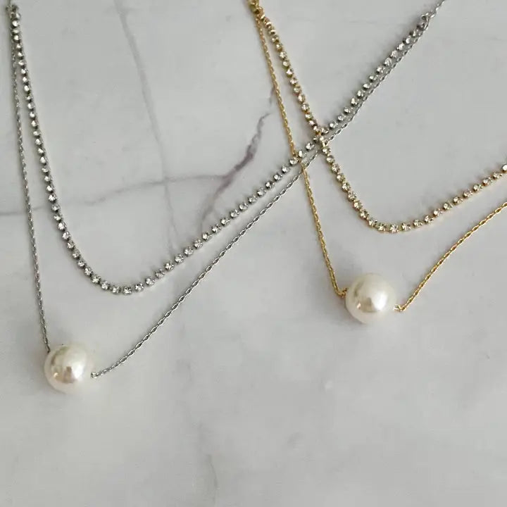 Layered Pearl and Shine Necklace