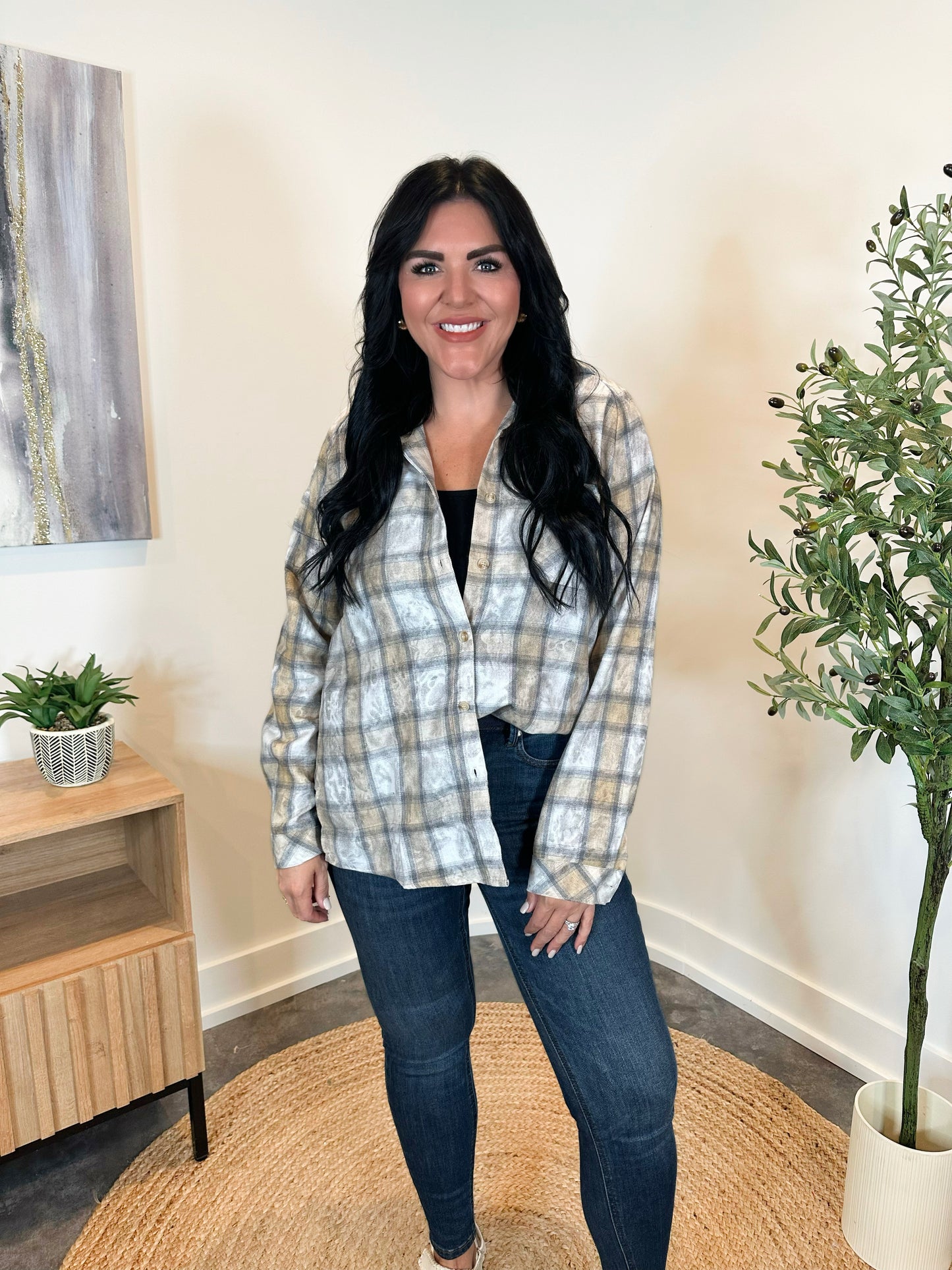 Laura Plaid Washed Flannel Button Up