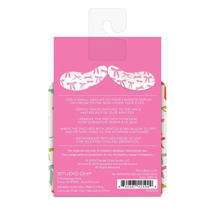 Back of Studio Oh reusable under eye patch packaging