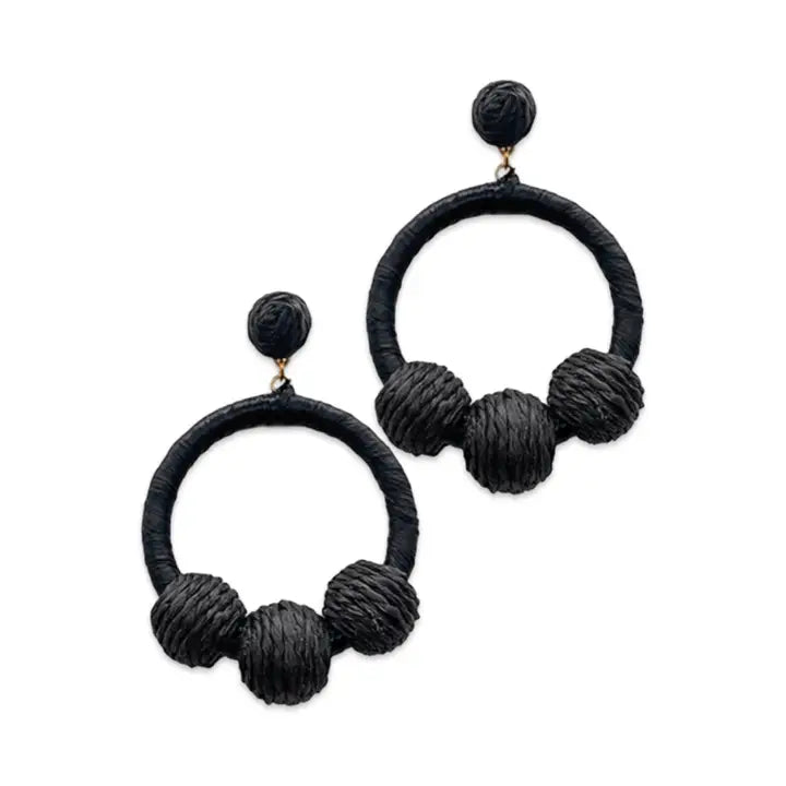 Raffia Wrapped Ball Hoop