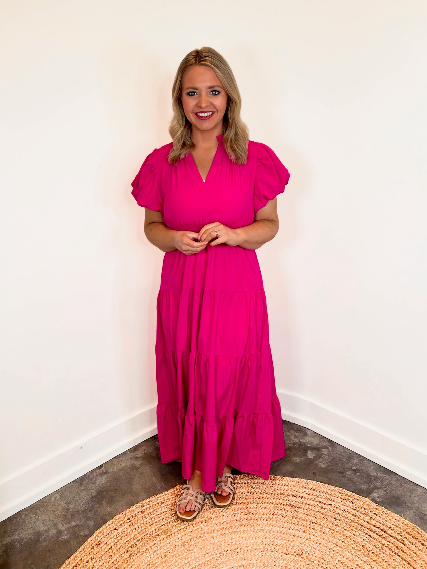 Isabelle V-Neck Midi Dress