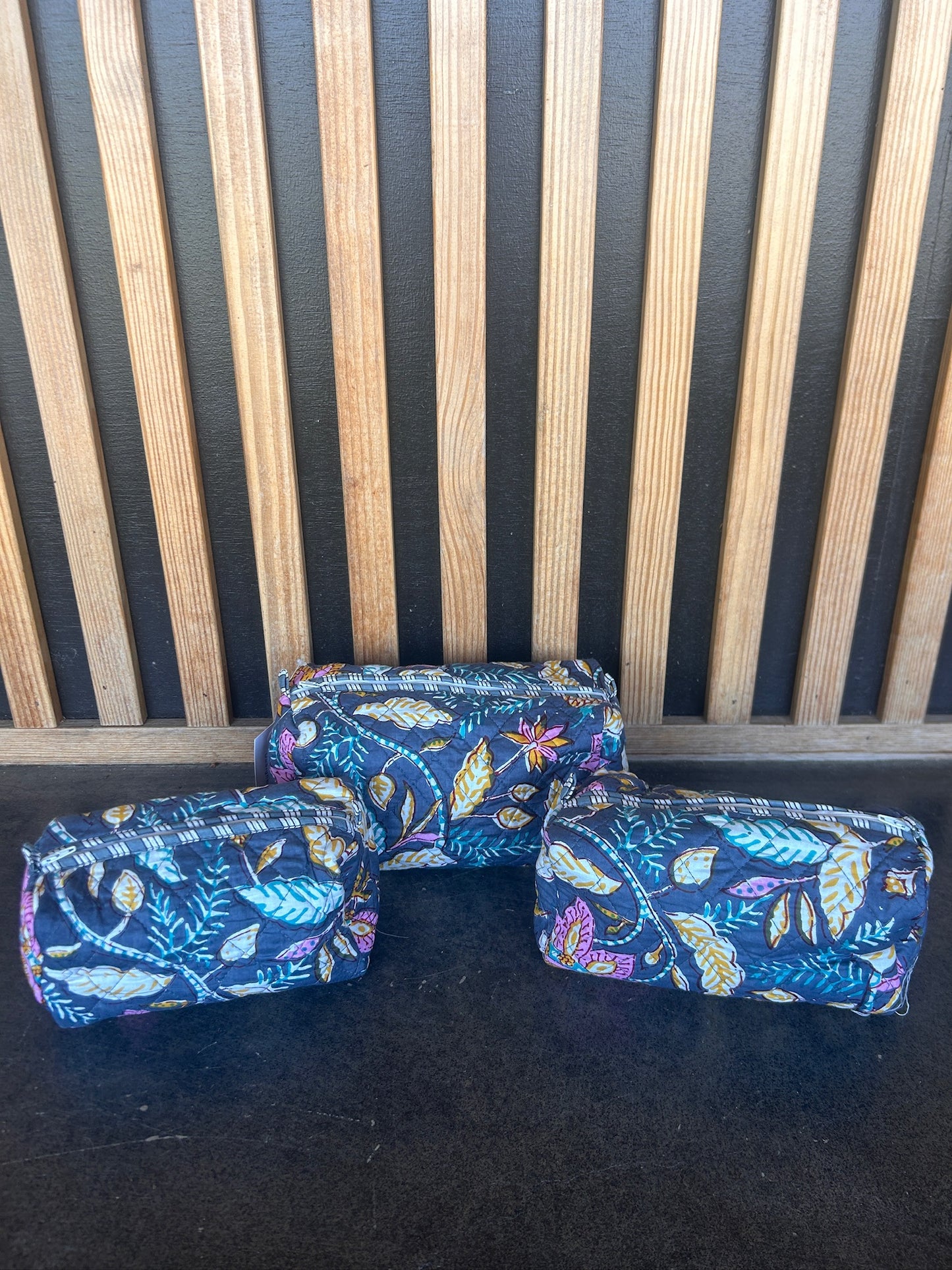 3 in 1 Quilted Cosmetic Bag