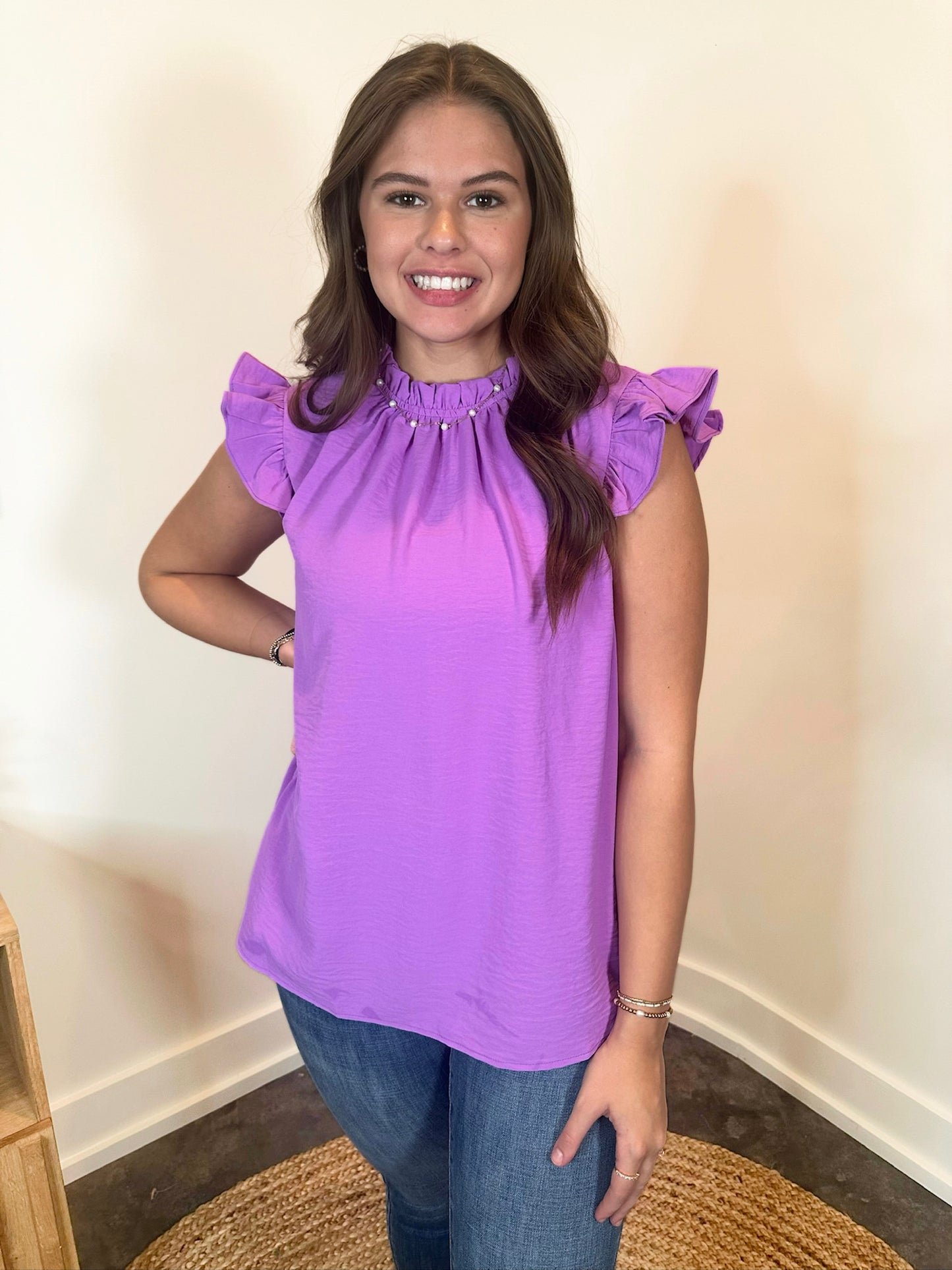 Kara Ruffle Long Sleeve Top