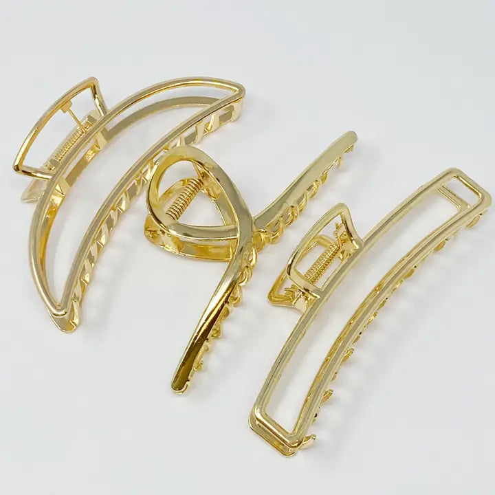 Gold Mine Hair Claw Set of 3