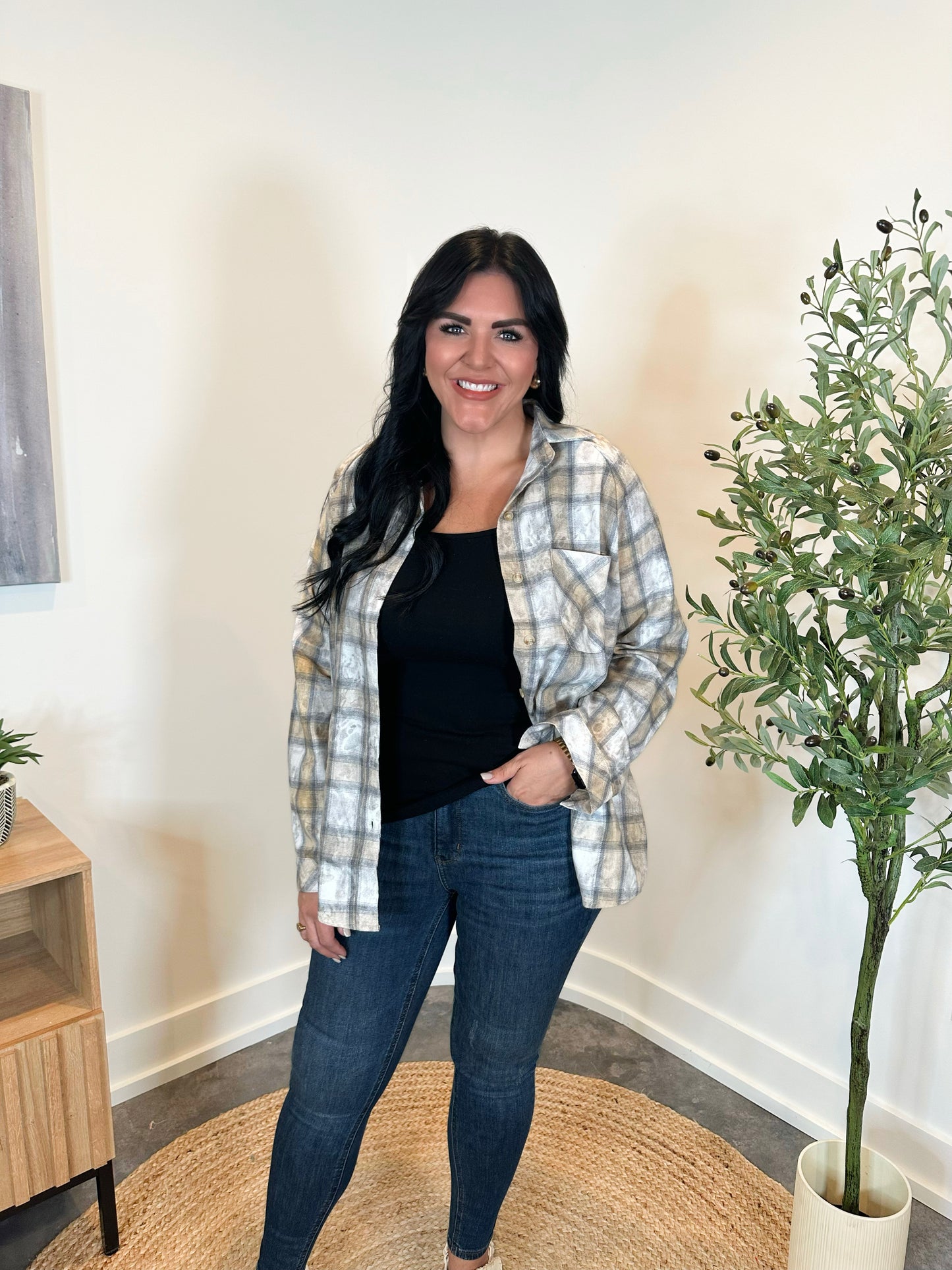 Laura Plaid Washed Flannel Button Up