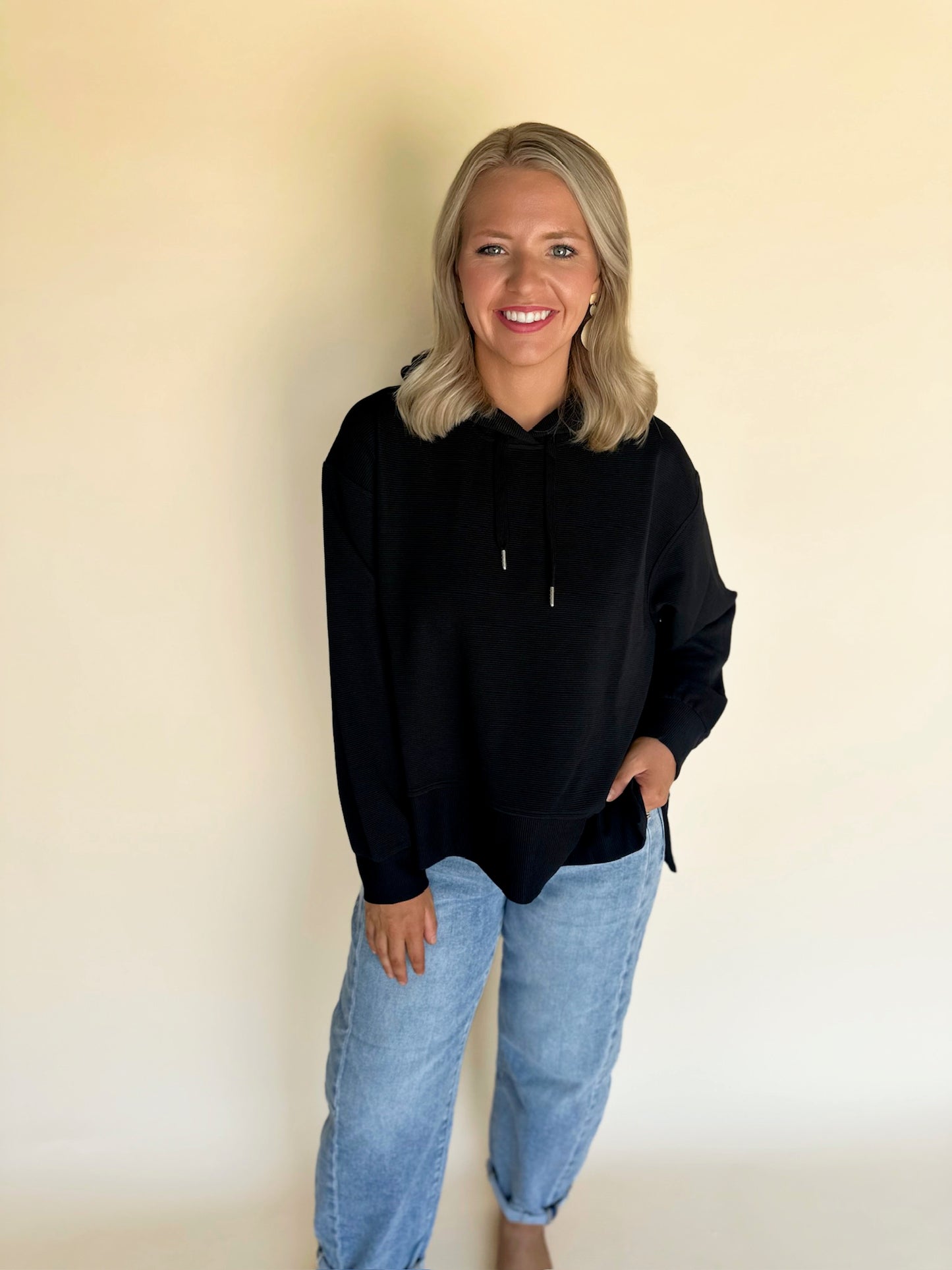Delin Ribbed Hoodie