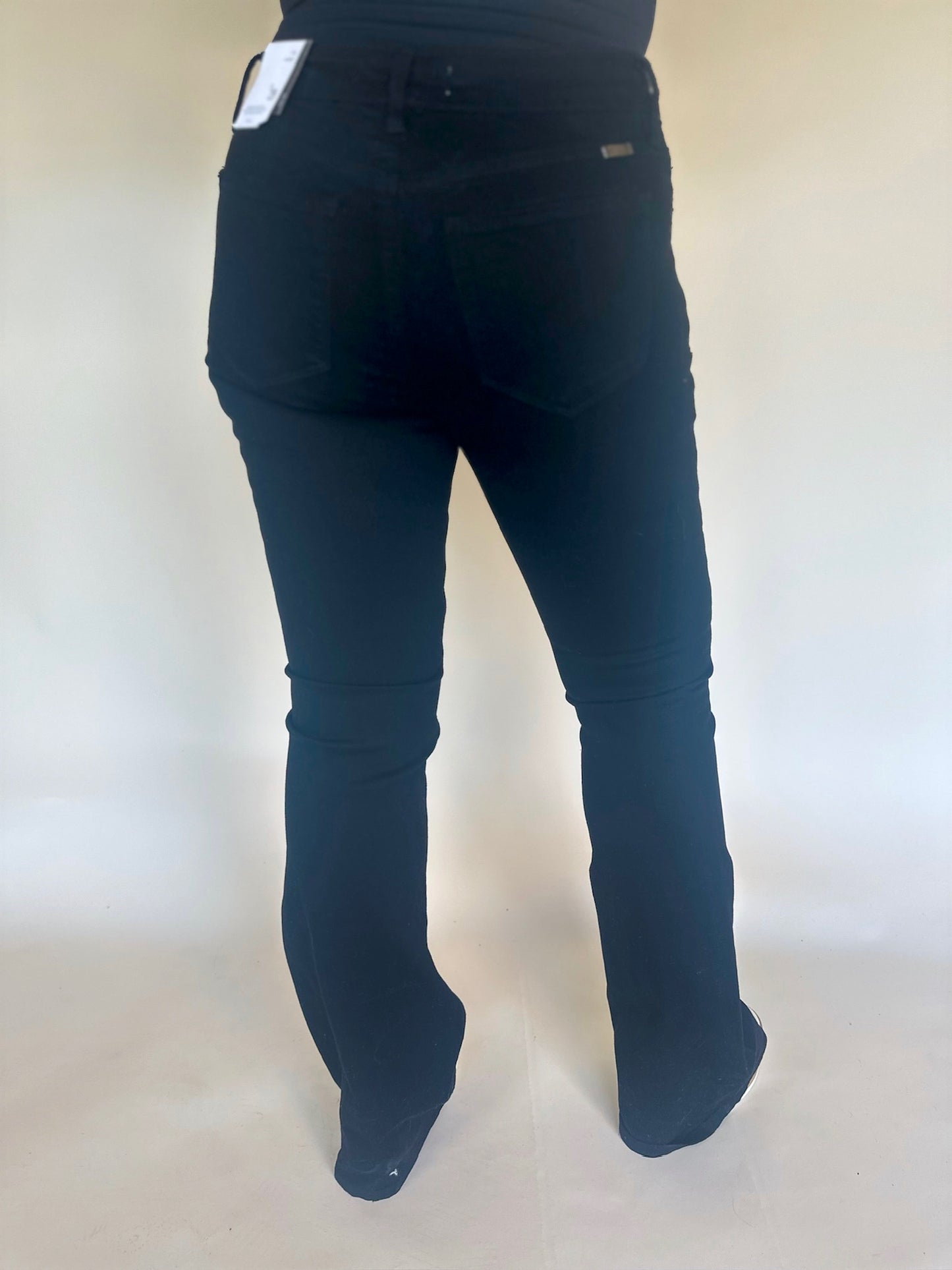 Mid Rise Black Flare Jeans