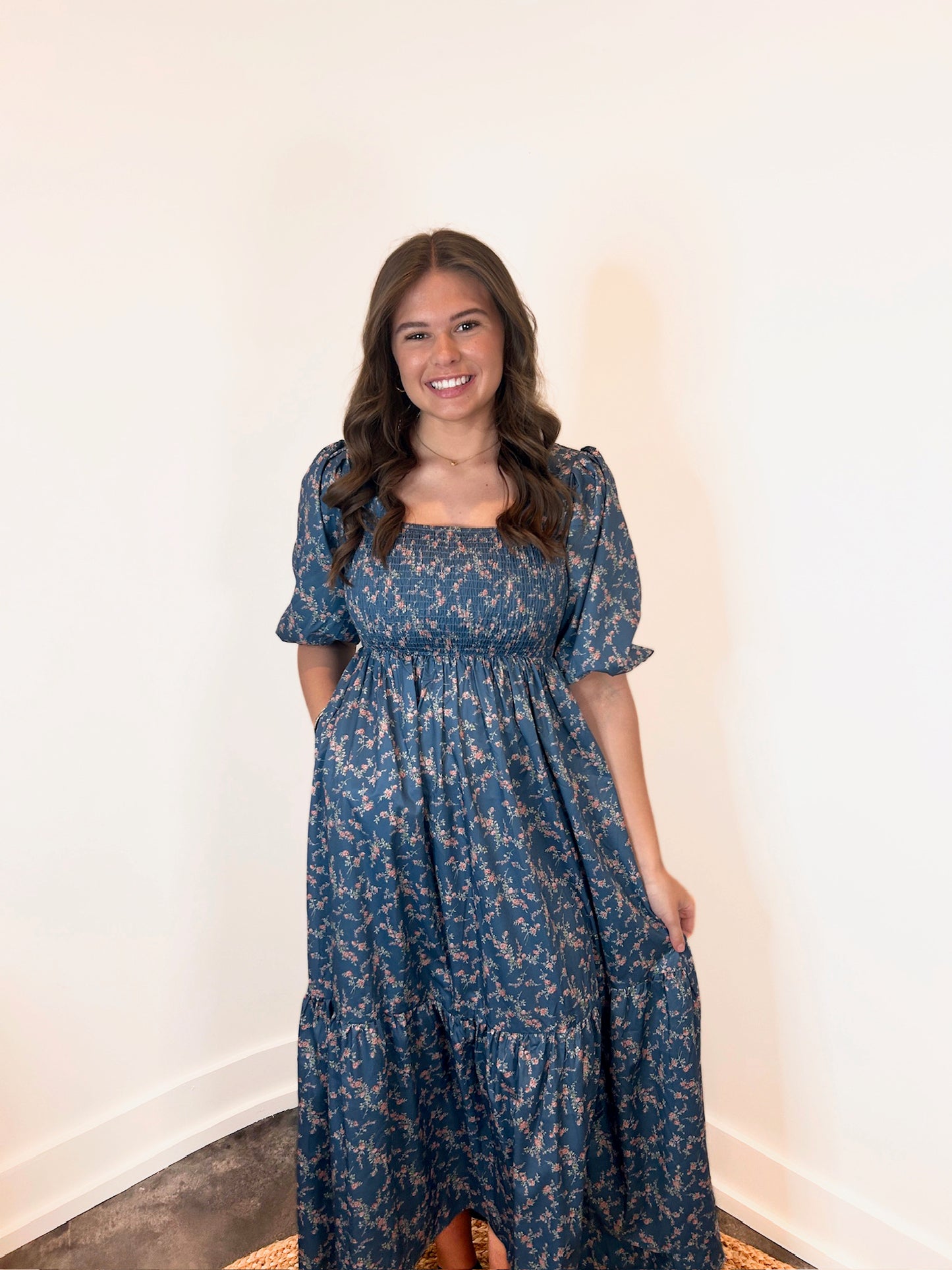 Romantic Floral Hi-Lo Flowy Maxi Dress