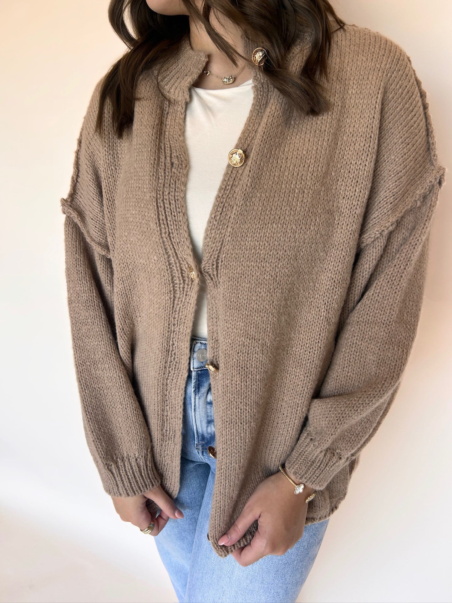Chunky Bat-Sleeved Cardigan