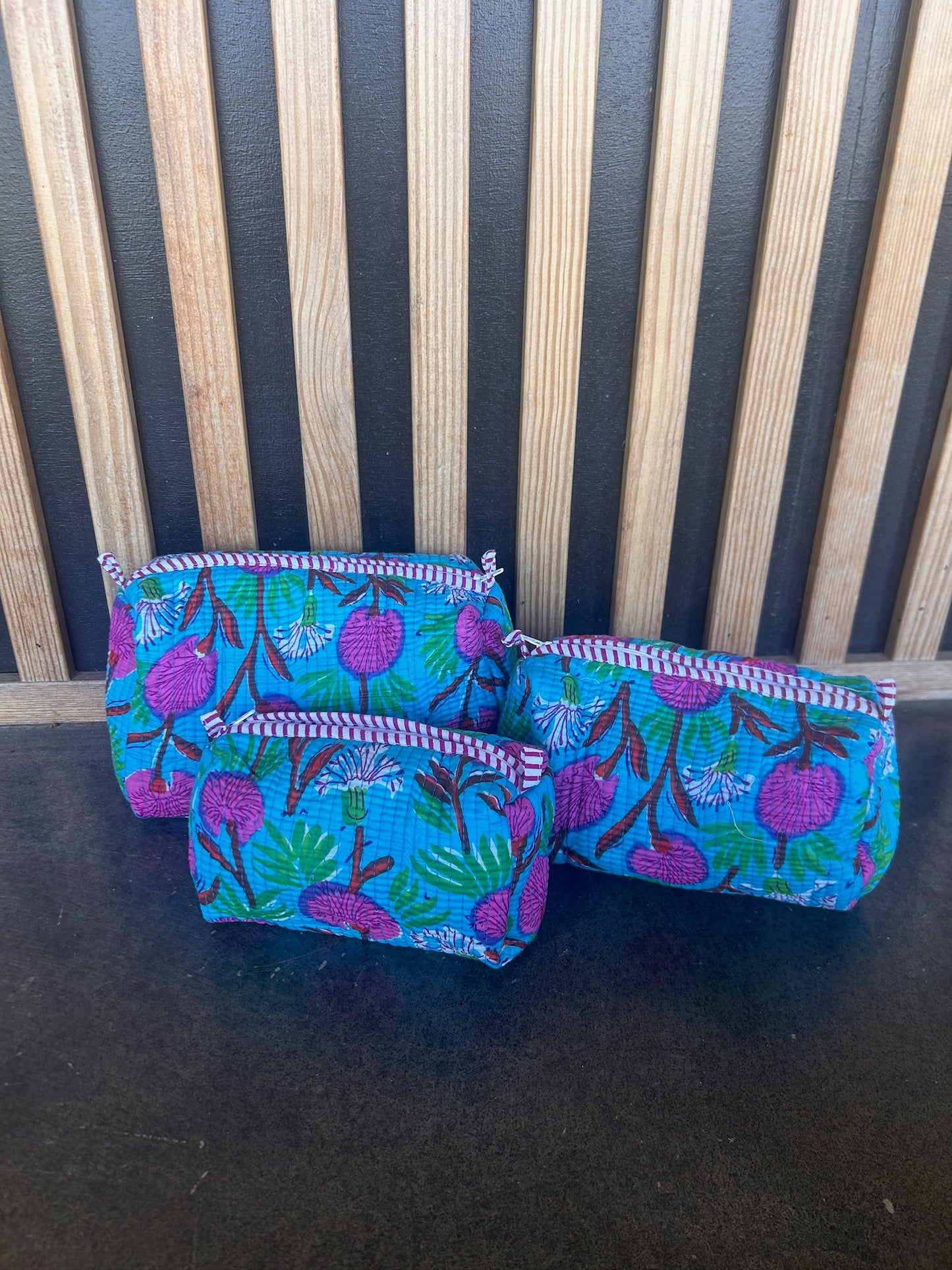 3 in 1 Quilted Cosmetic Bag