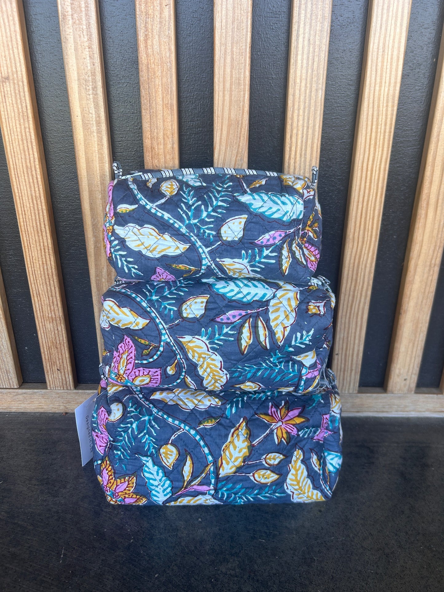 3 in 1 Quilted Cosmetic Bag