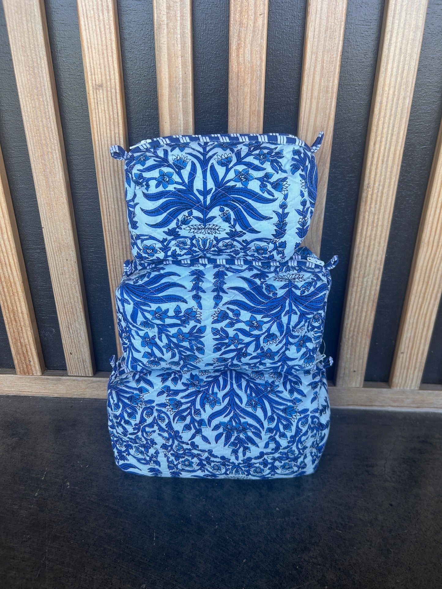 3 in 1 Quilted Cosmetic Bag