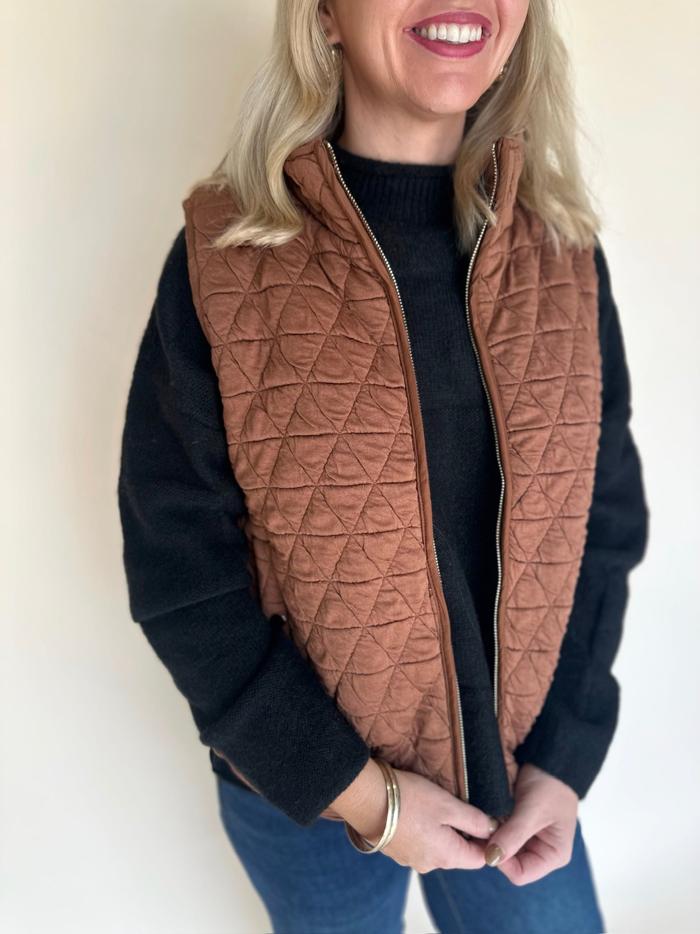Erysa Quilted Knit Vest