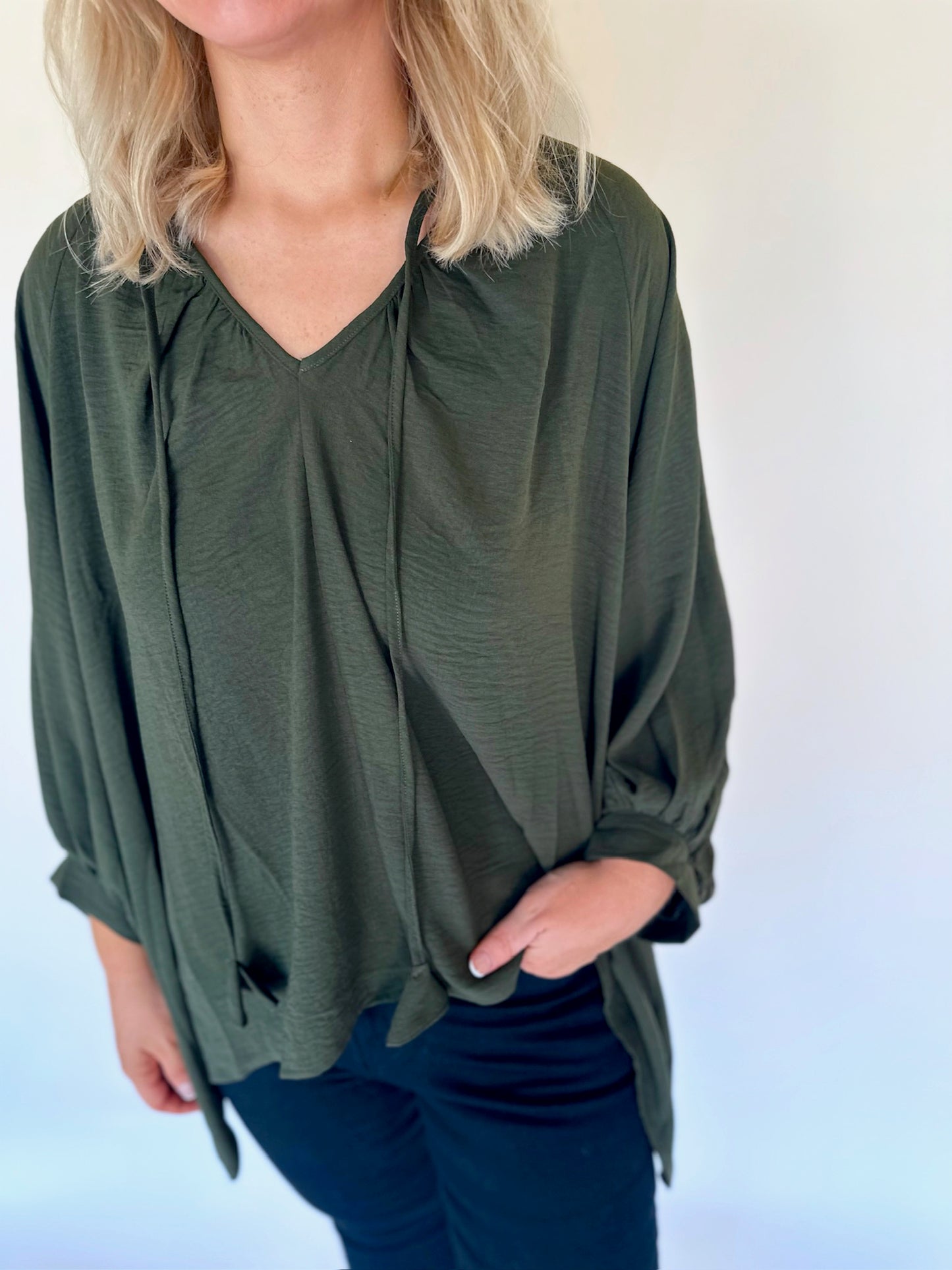 Galyn Handkerchief Hem Blouse