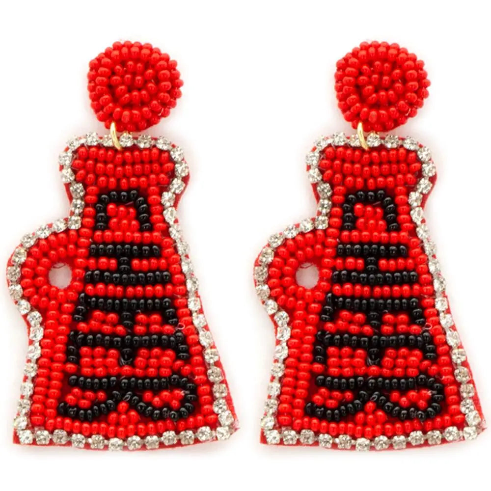 Seed Bead Cheer Dangle Earring