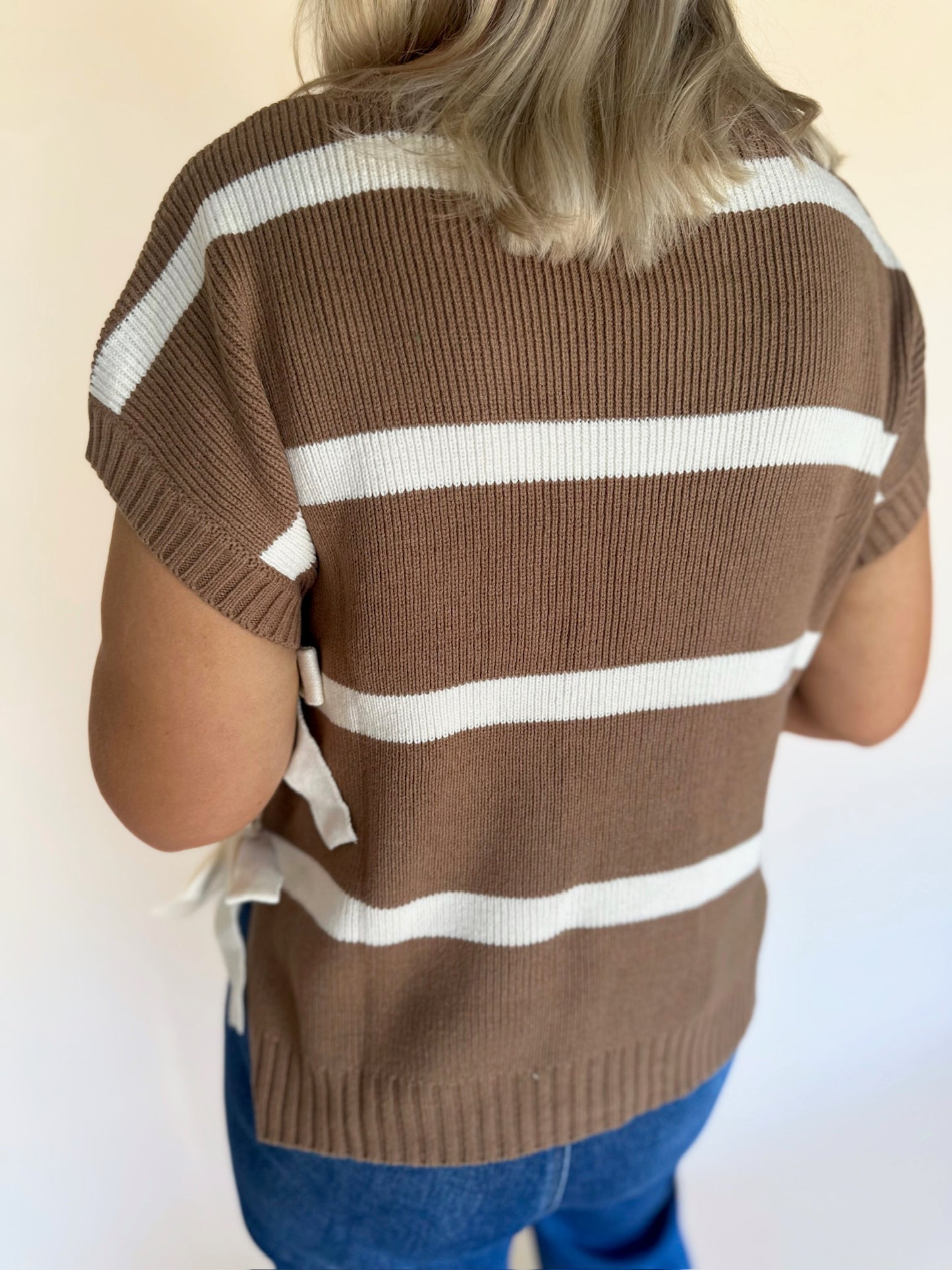 Xadie Striped Tie Sweater