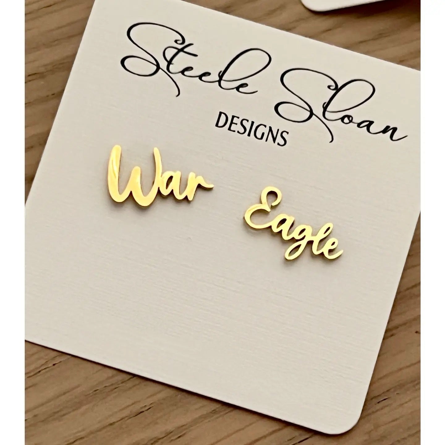War Eagle Gold Stud Earrings