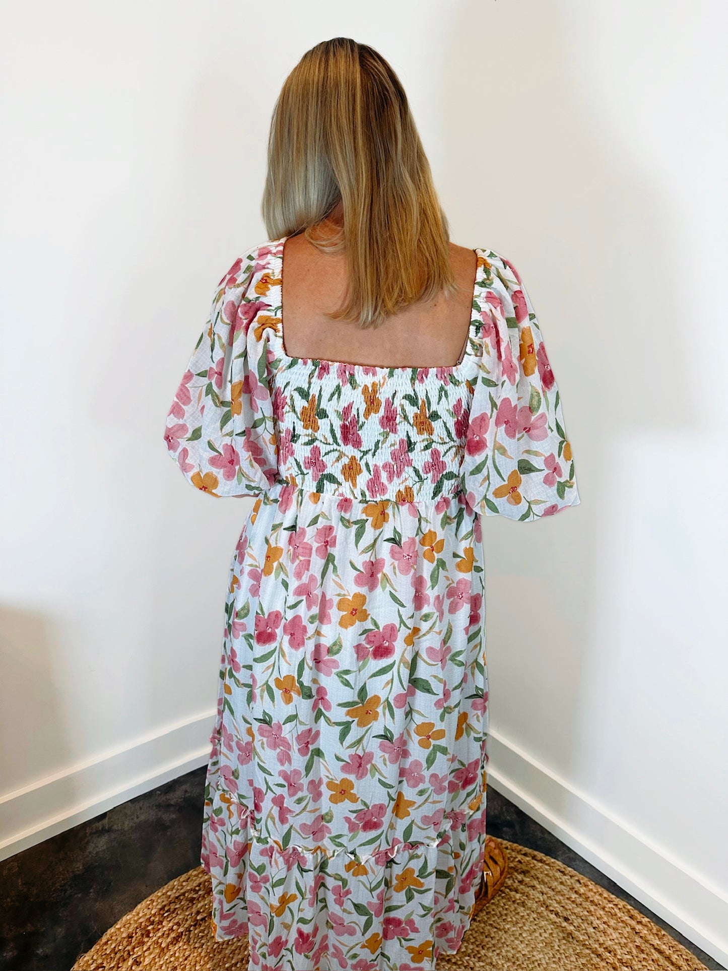 Liora Balloon Sleeve Tiered Dress