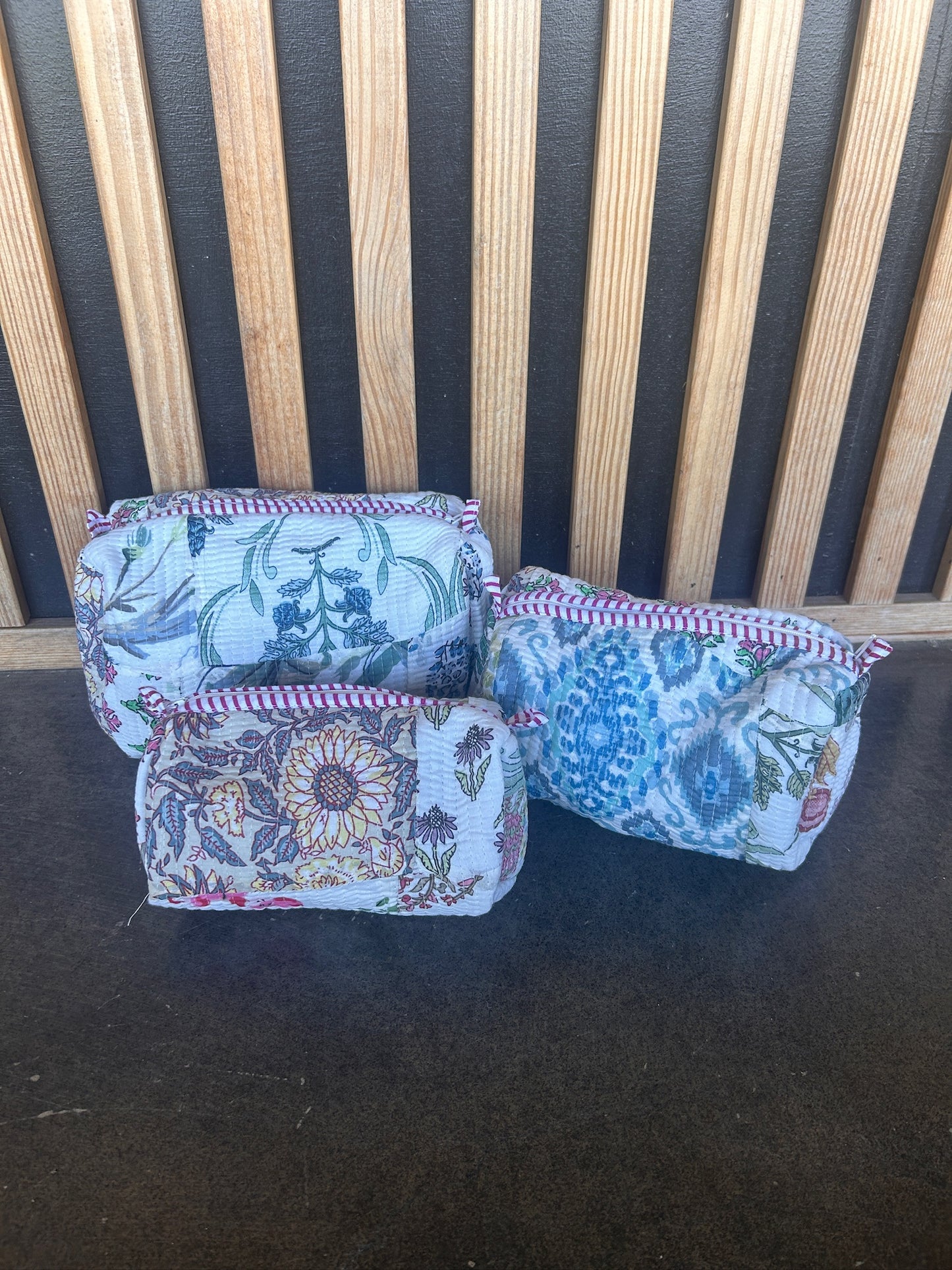 3 in 1 Quilted Cosmetic Bag