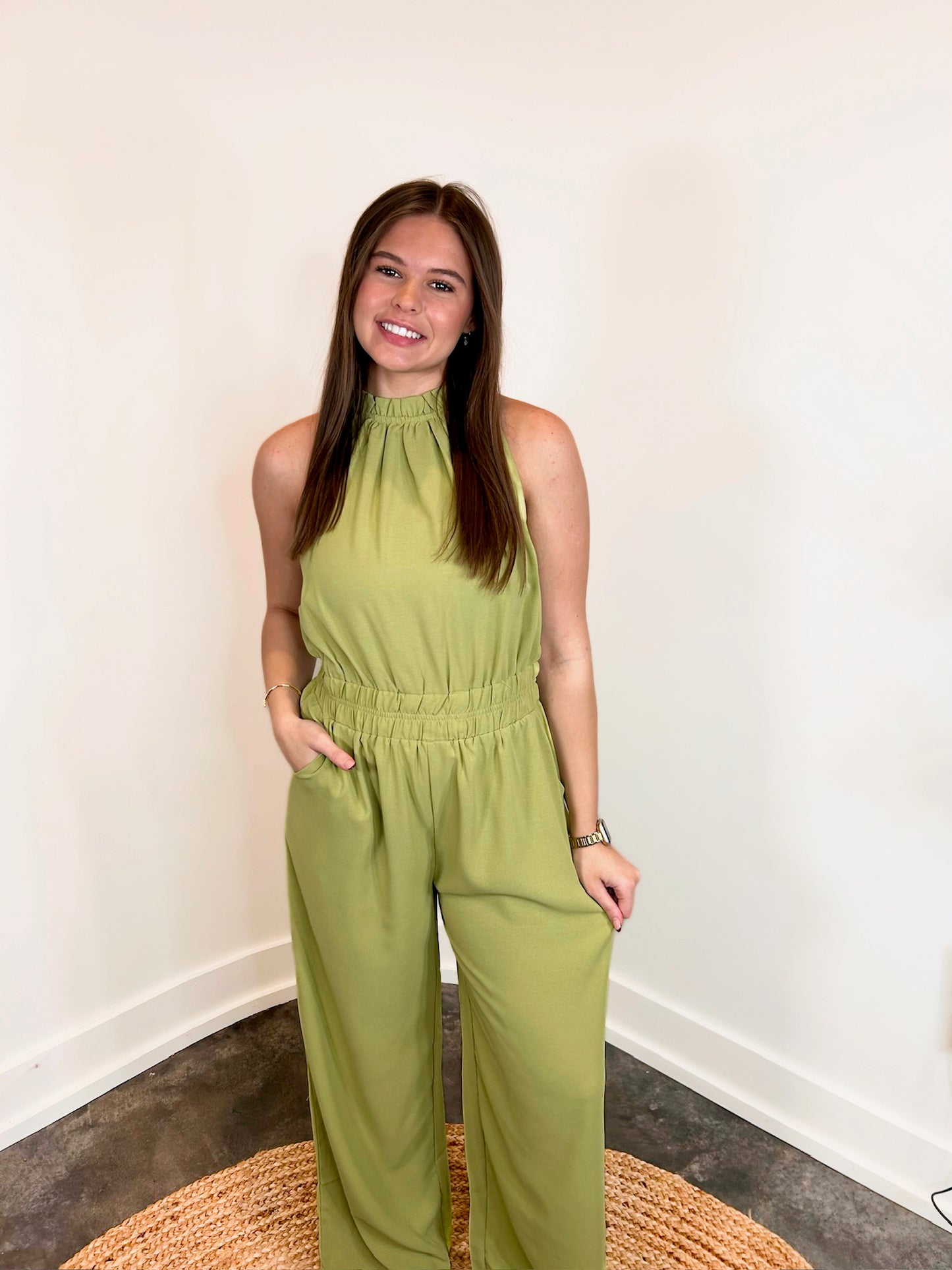 Halter Mock Neck Jumpsuit