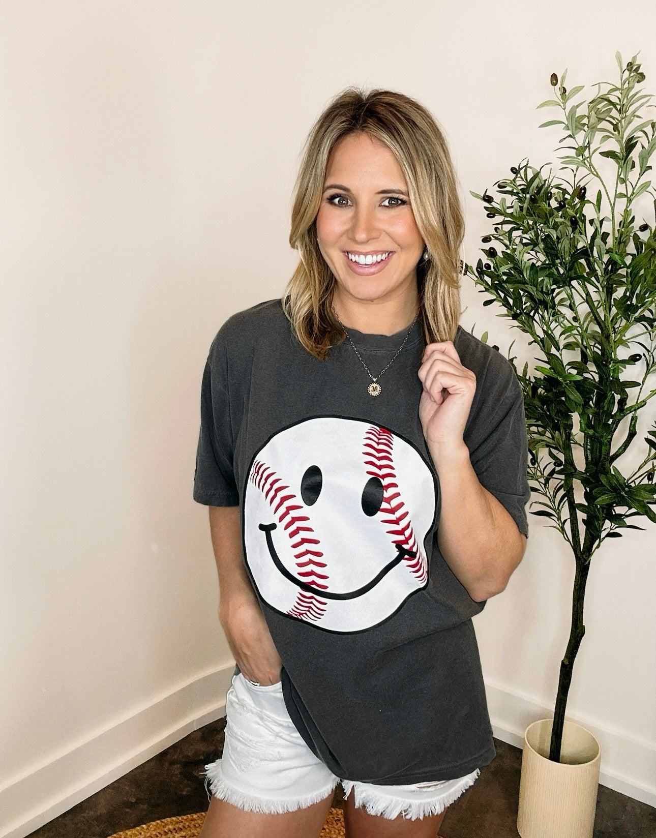 Baseball Happy Face Tee