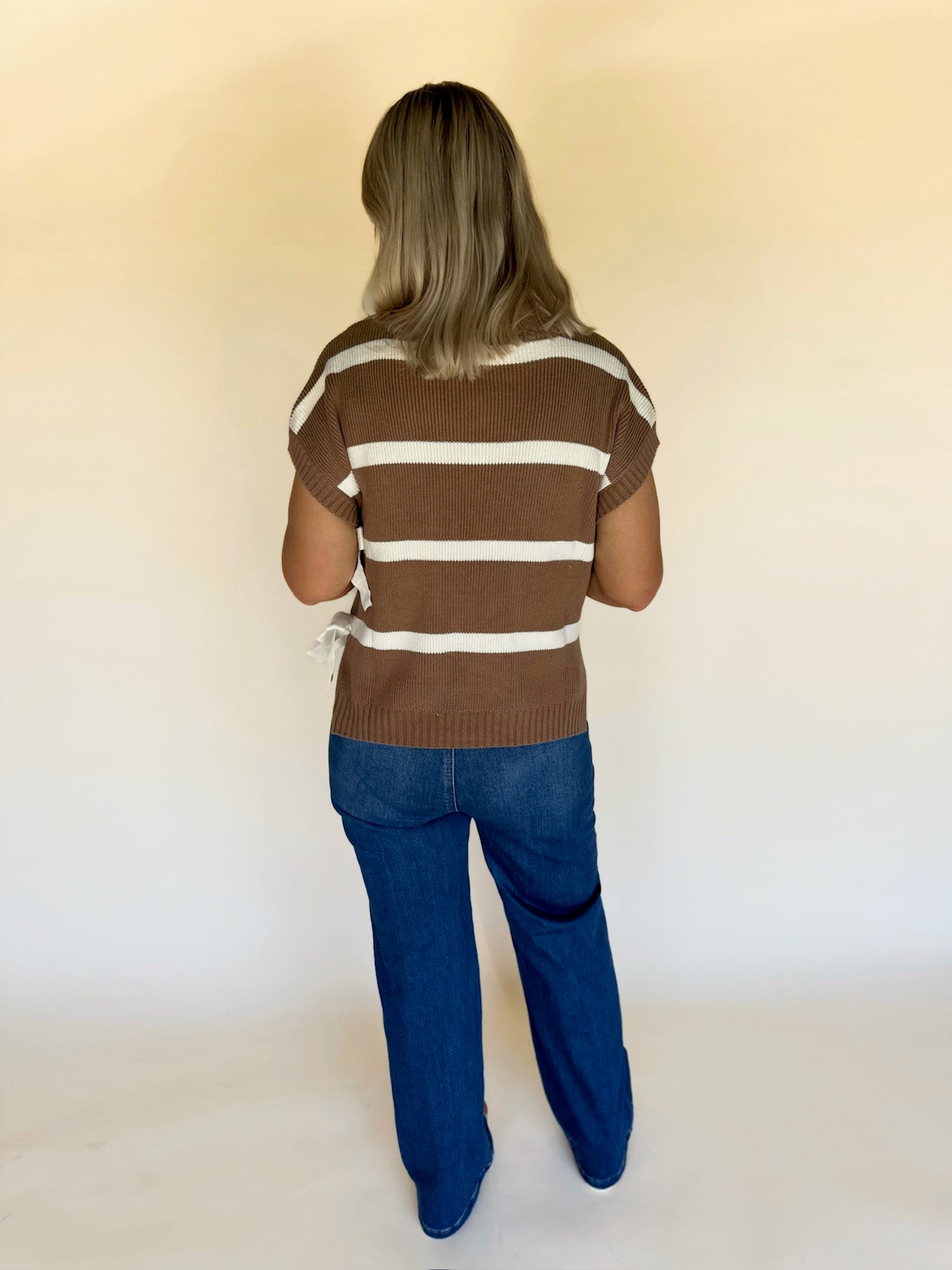 Xadie Striped Tie Sweater