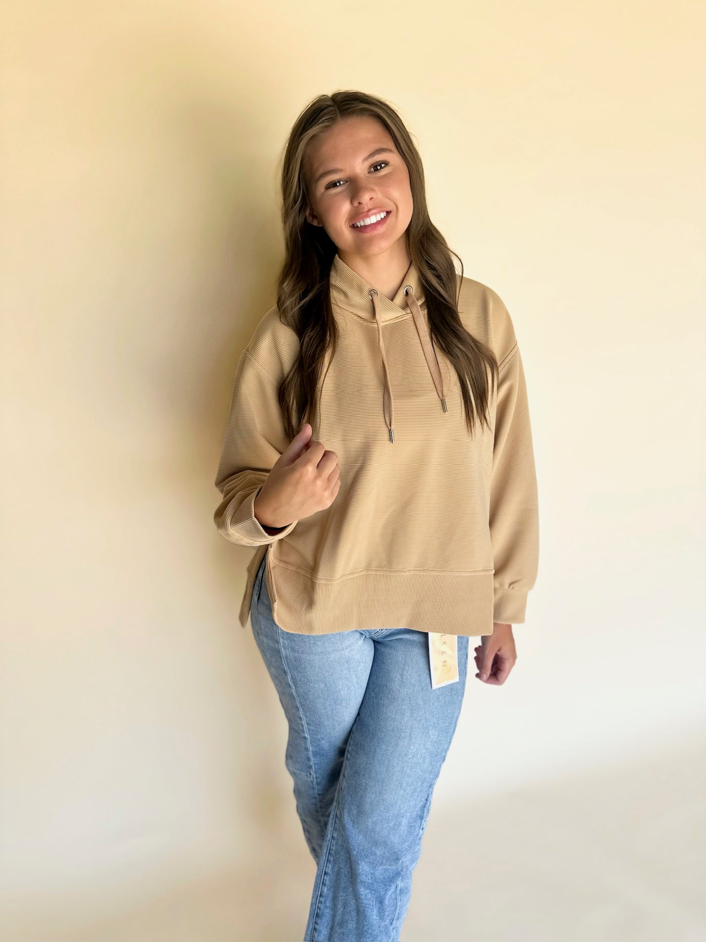 Delin Ribbed Hoodie