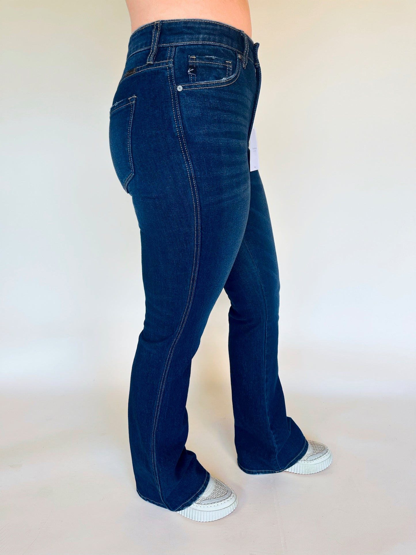 High Rise Dark Stone Flare Jeans