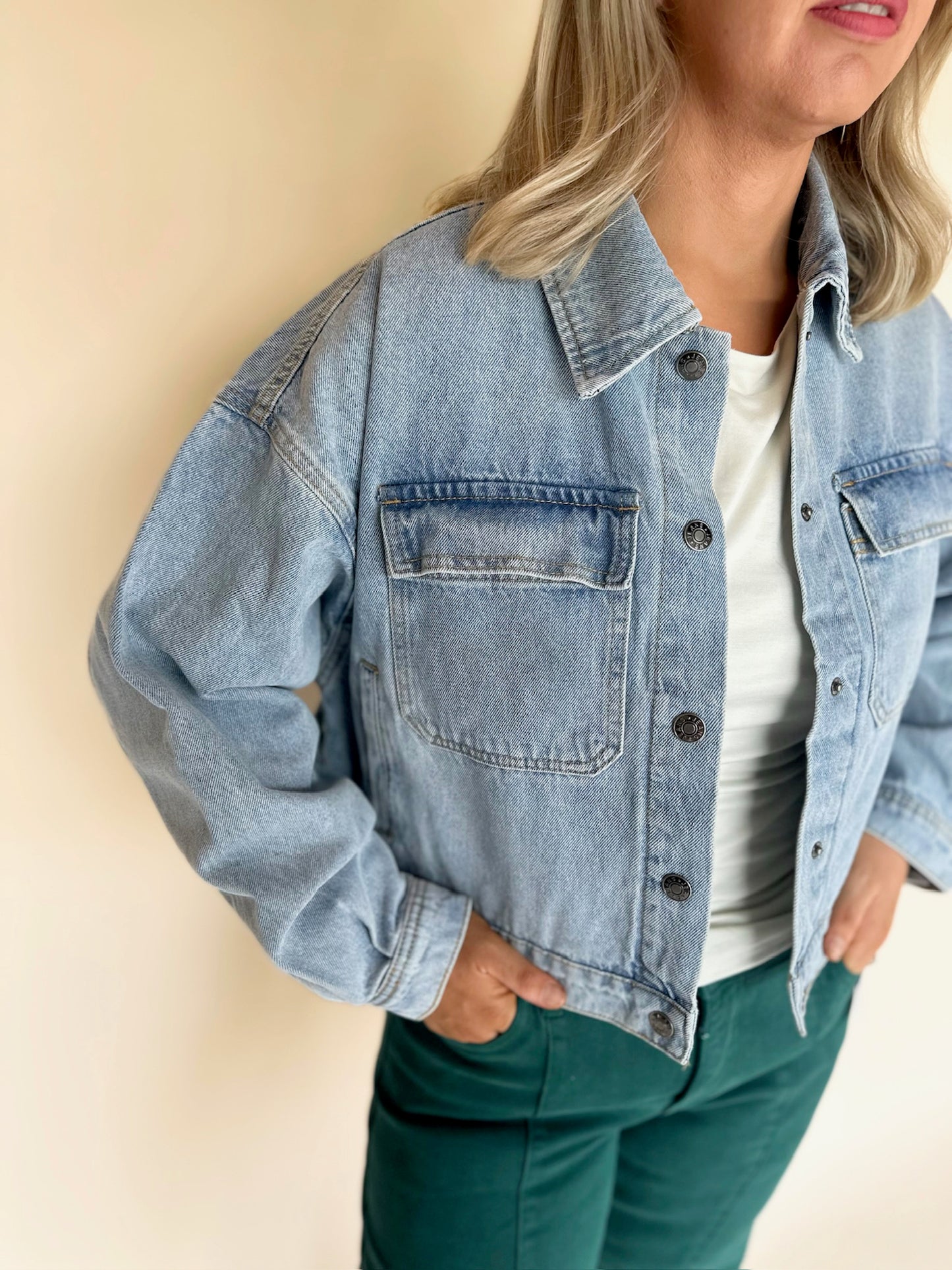 Quira Cropped Denim Jacket