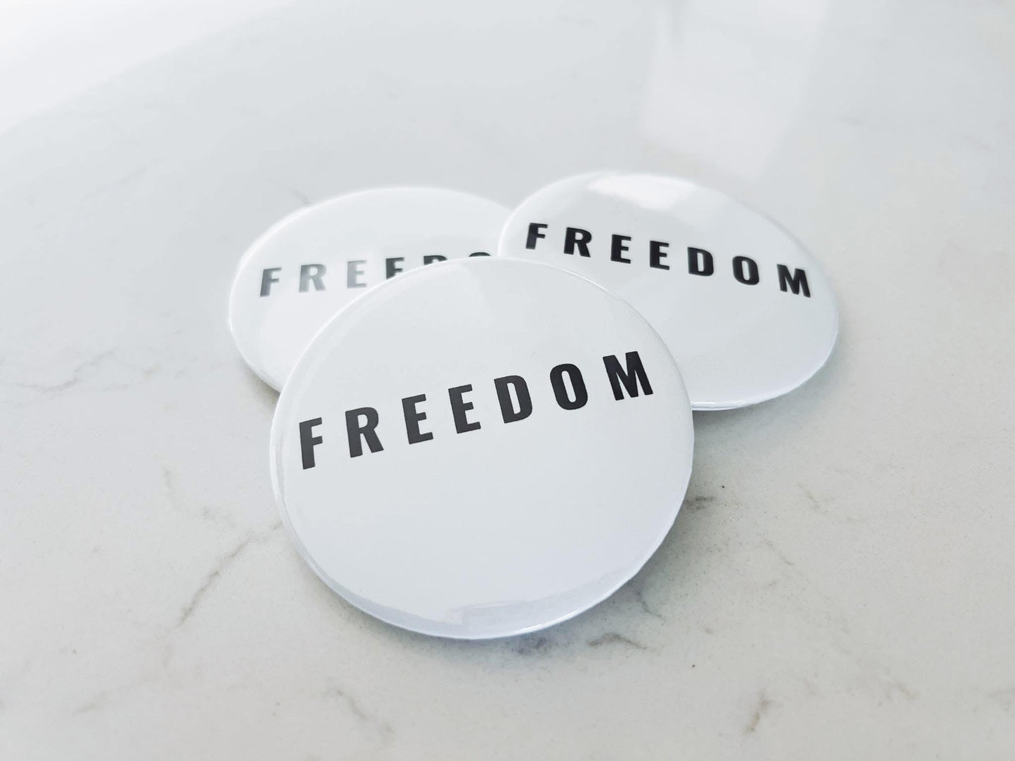 FREEDOM Button Pin — In Memory of Charlie Kirk