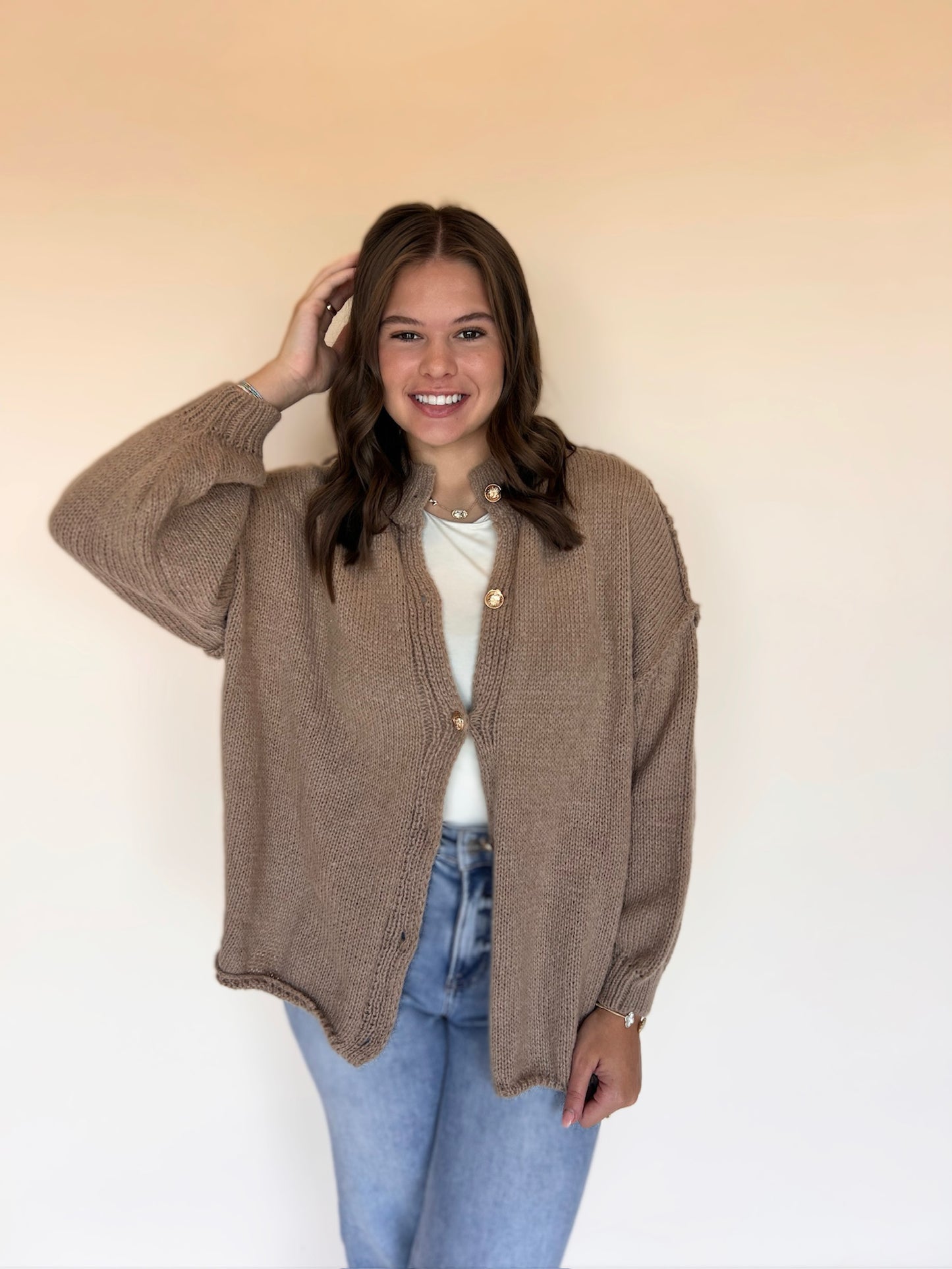 Chunky Bat-Sleeved Cardigan