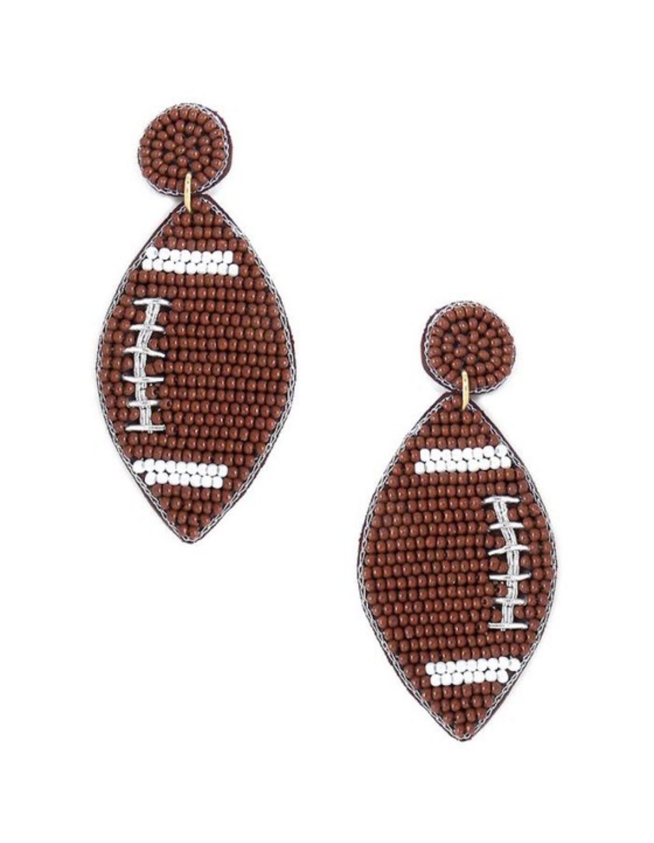 Football Beaded Drop Earrings