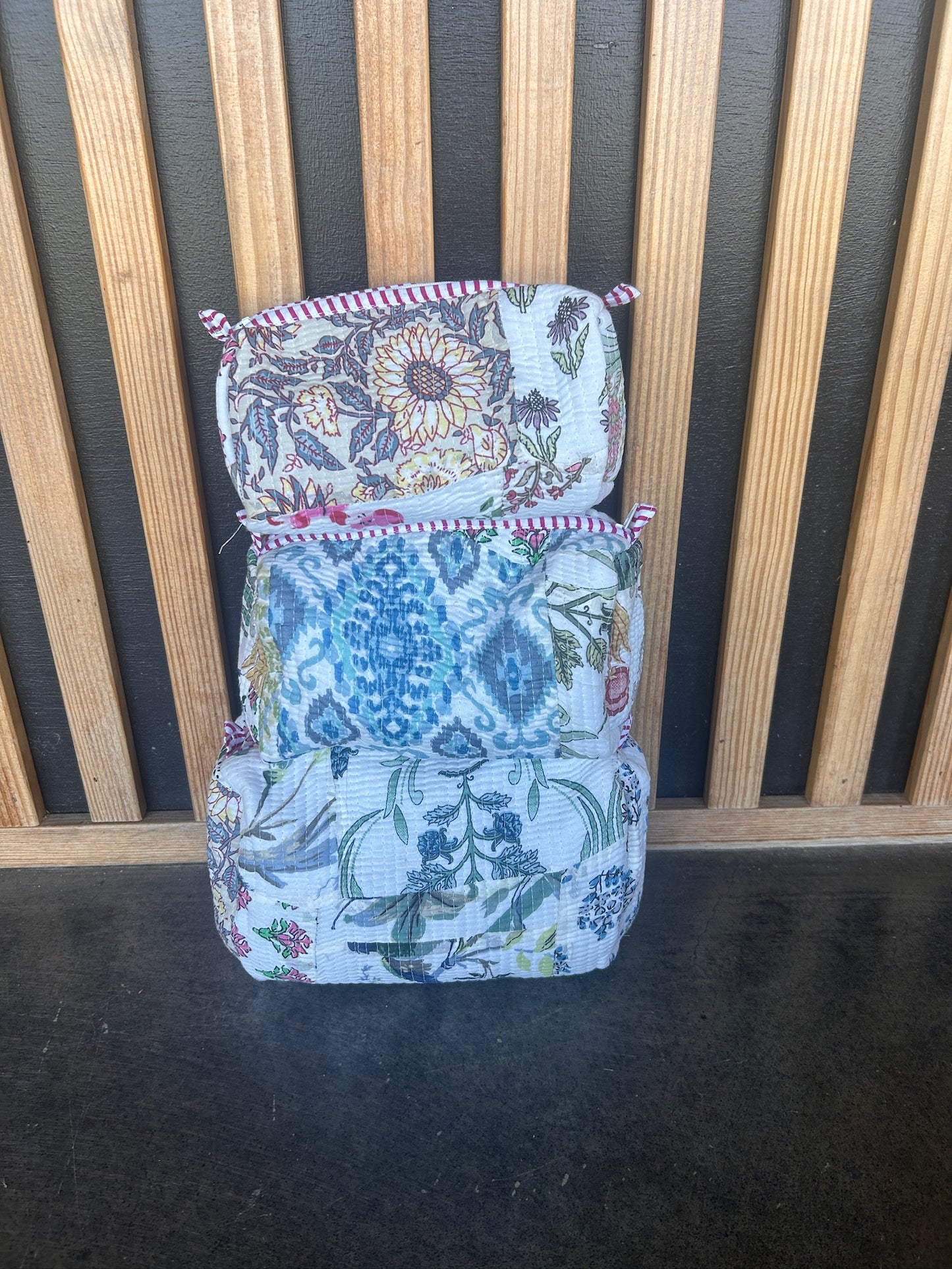 3 in 1 Quilted Cosmetic Bag