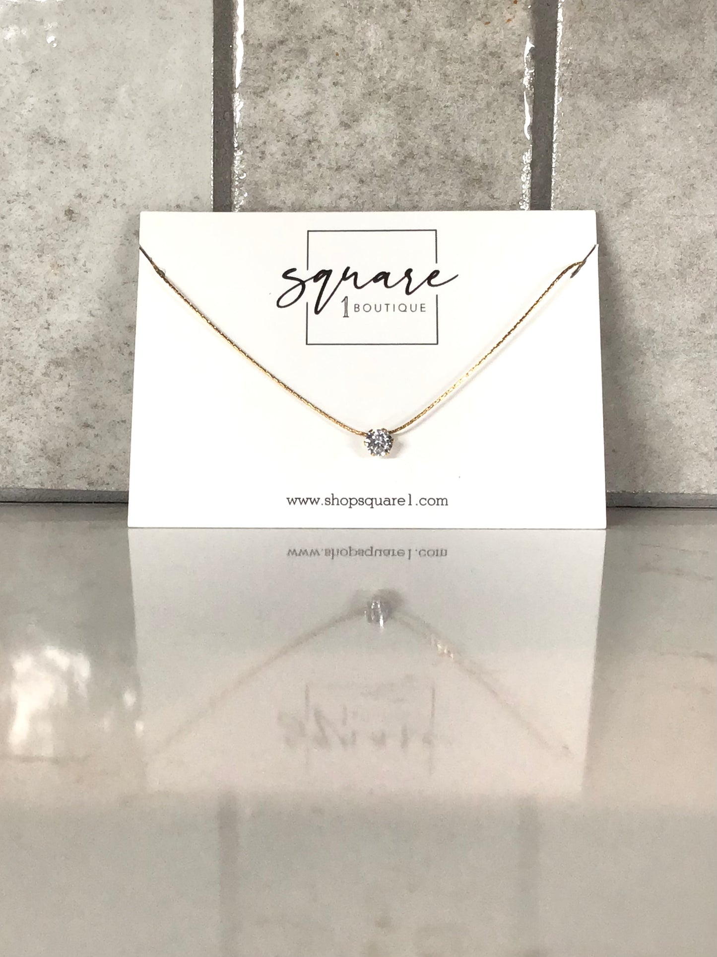 Floating Diamond Solitaire Necklace