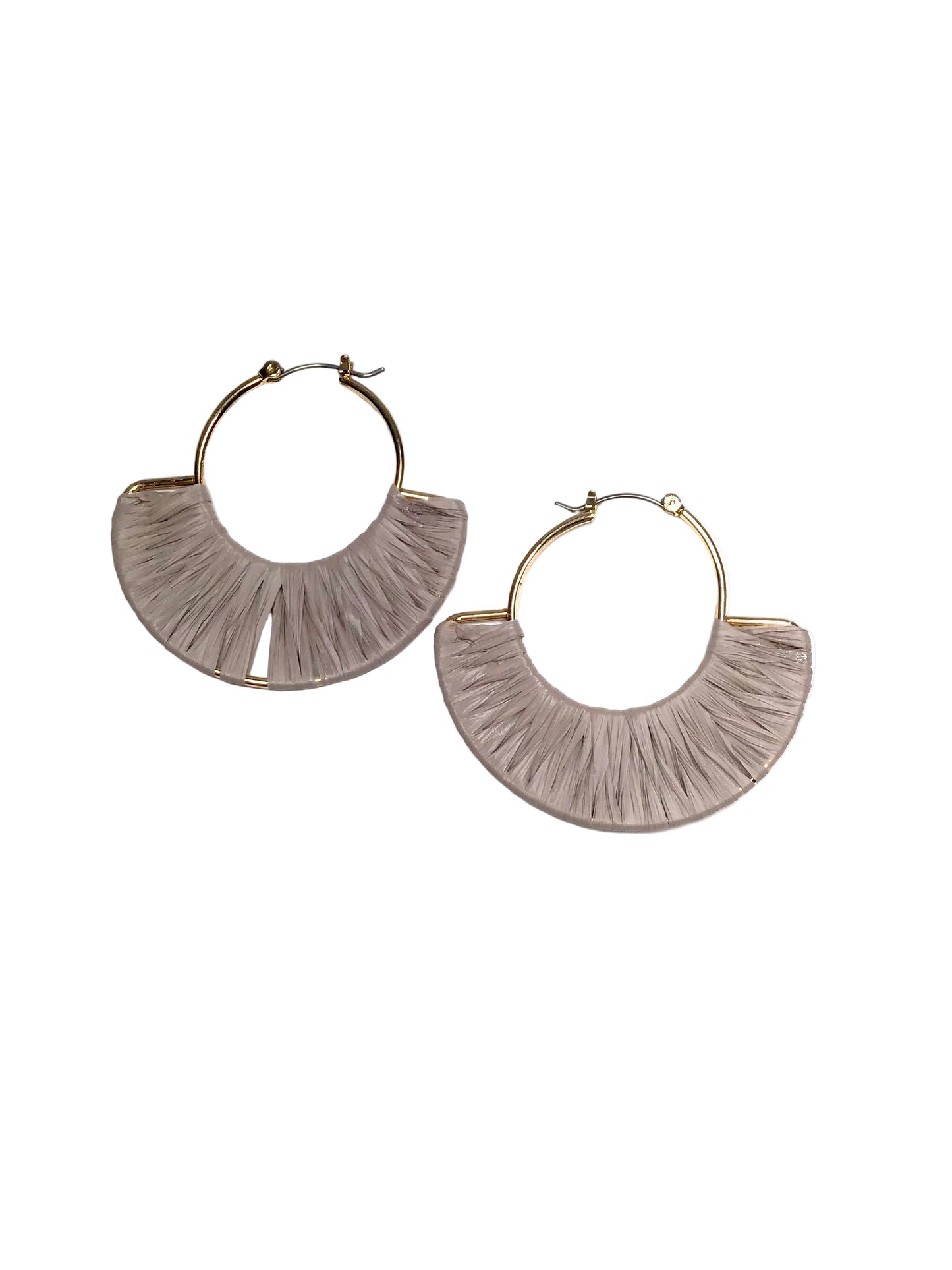 Raffia Wrapped Fan Earrings