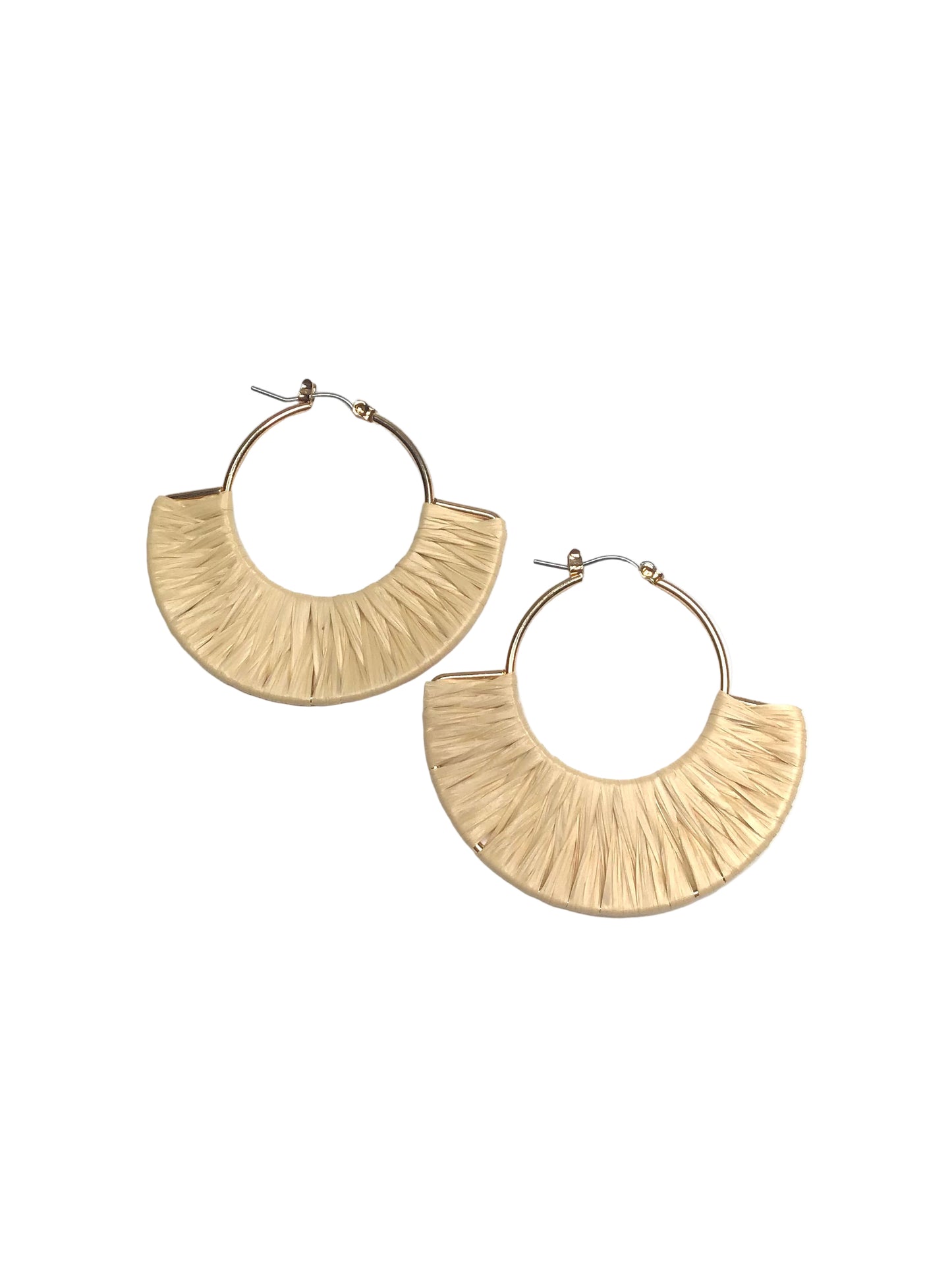 Raffia Wrapped Fan Earrings
