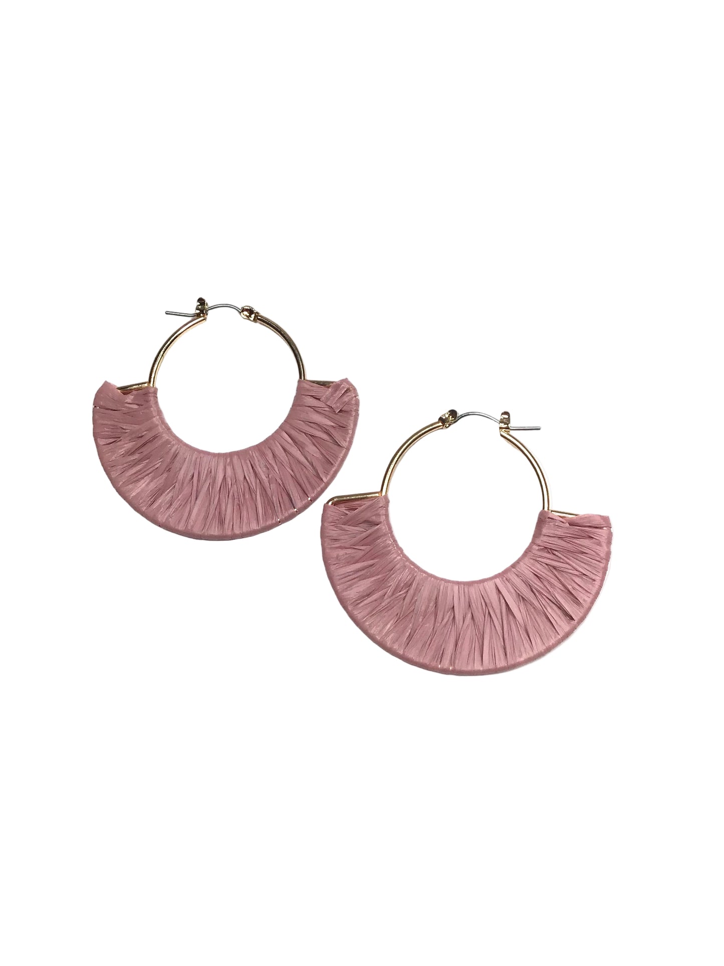 Raffia Wrapped Fan Earrings