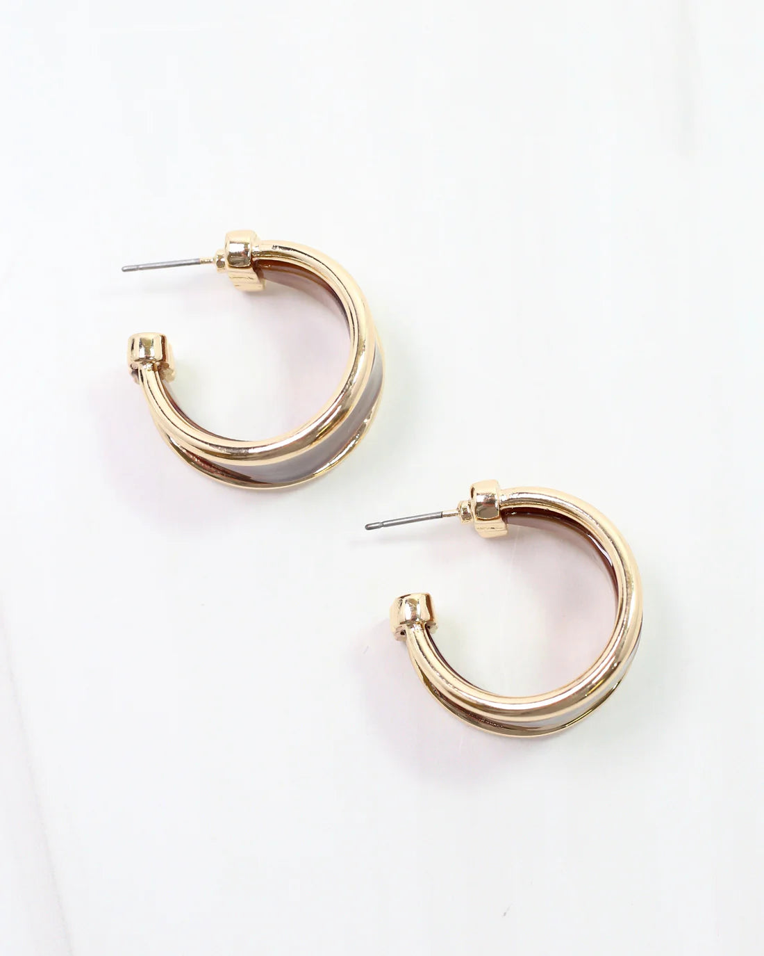 Daphne Gold Trimmed Hoop