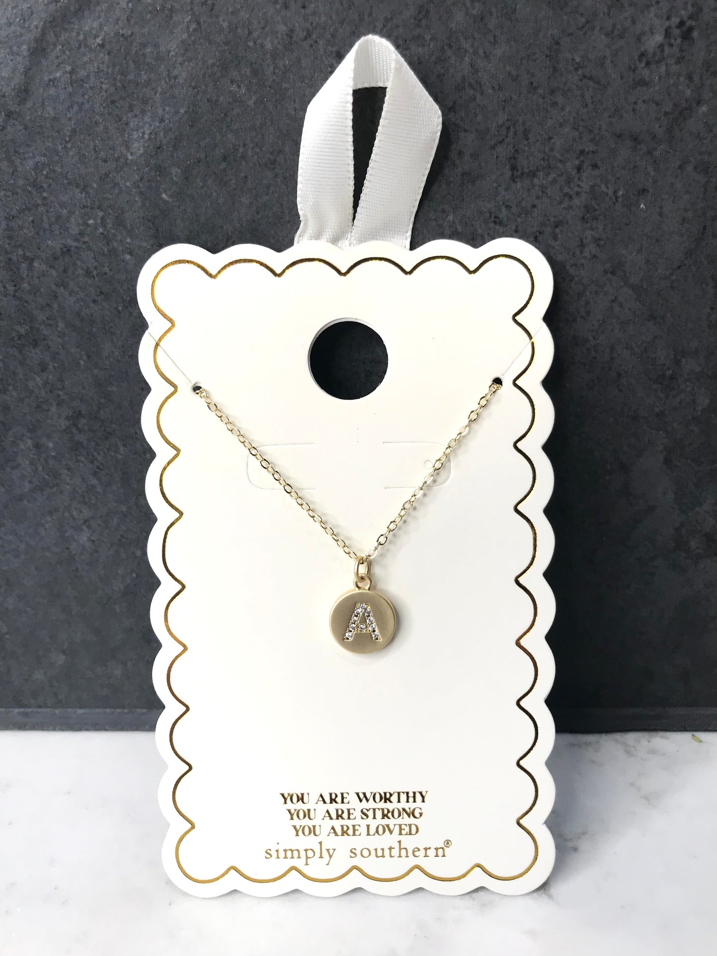 Personalized Gold Initial Necklace with Gift Pouch