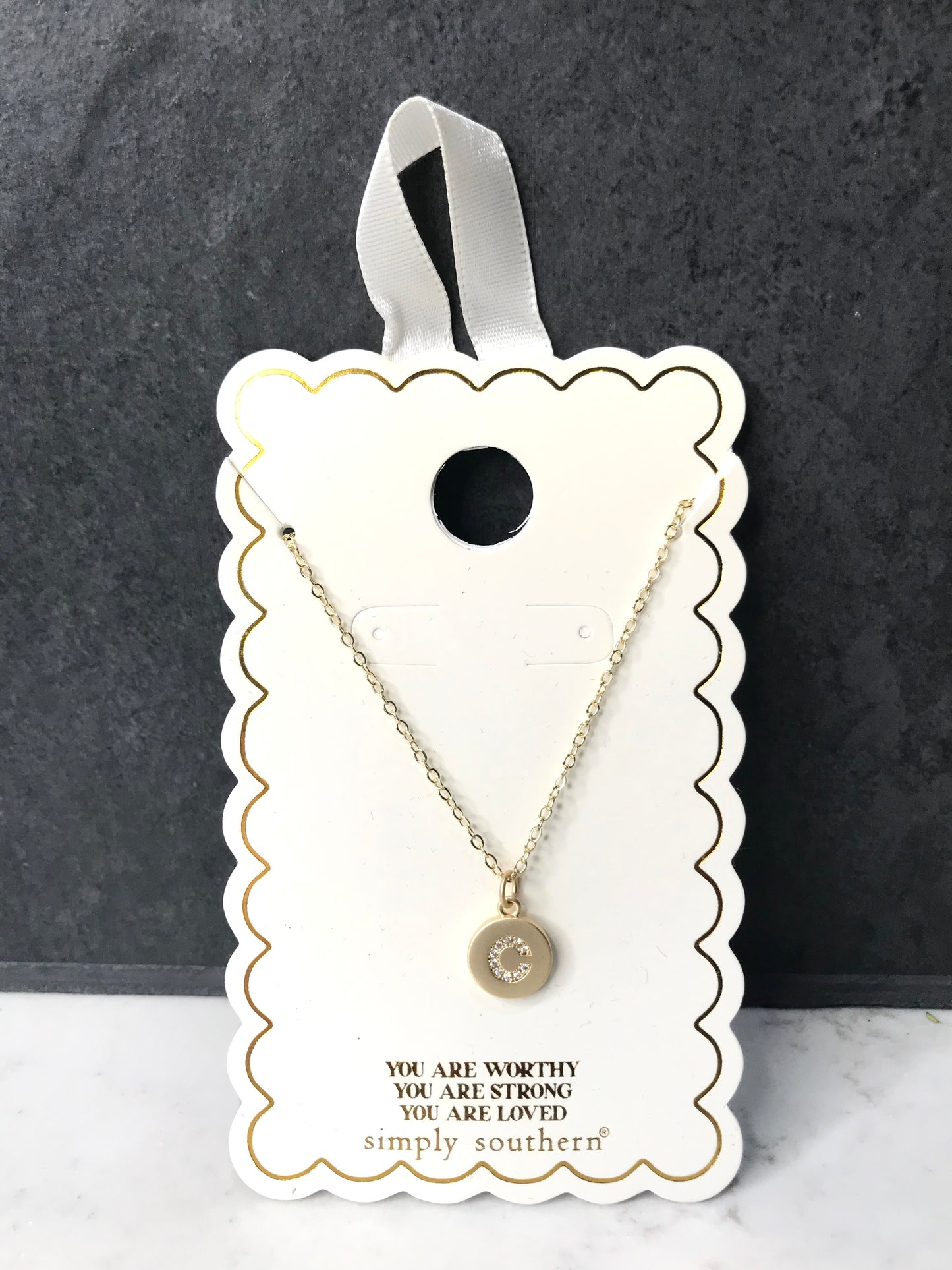 Personalized Gold Initial Necklace with Gift Pouch