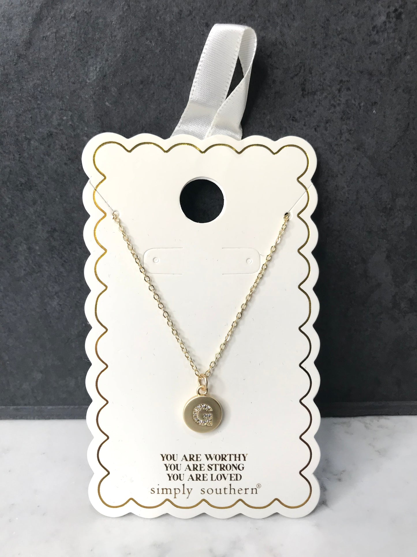 Personalized Gold Initial Necklace with Gift Pouch