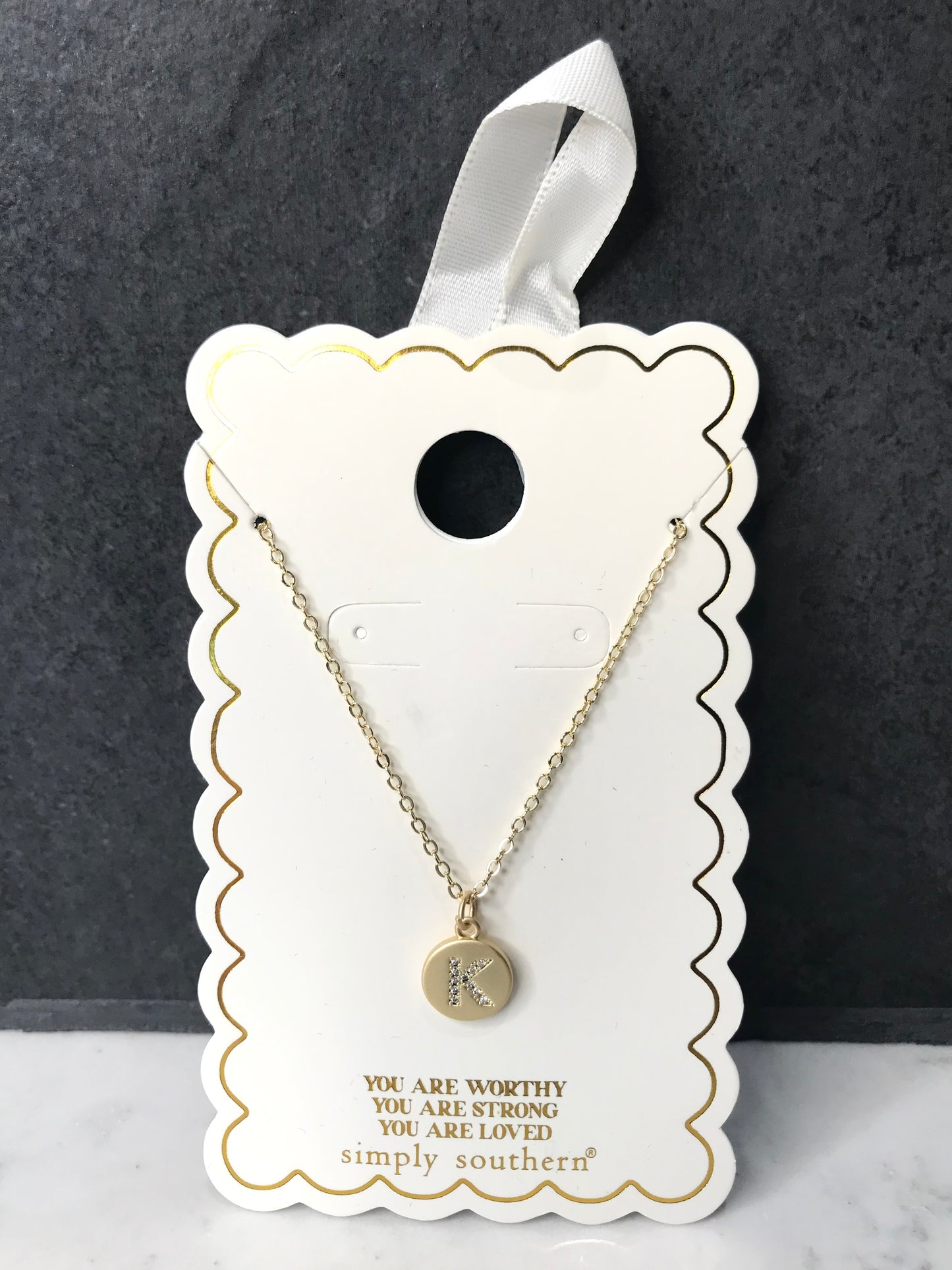 Personalized Gold Initial Necklace with Gift Pouch