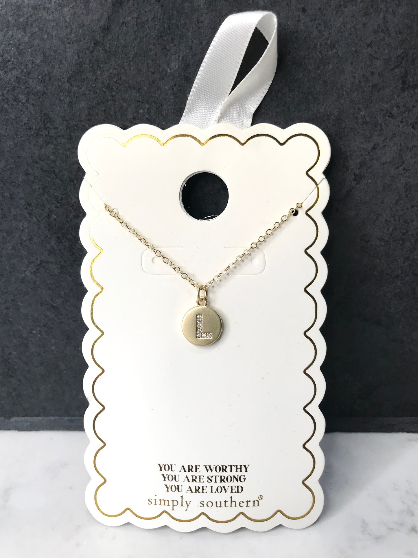 Personalized Gold Initial Necklace with Gift Pouch