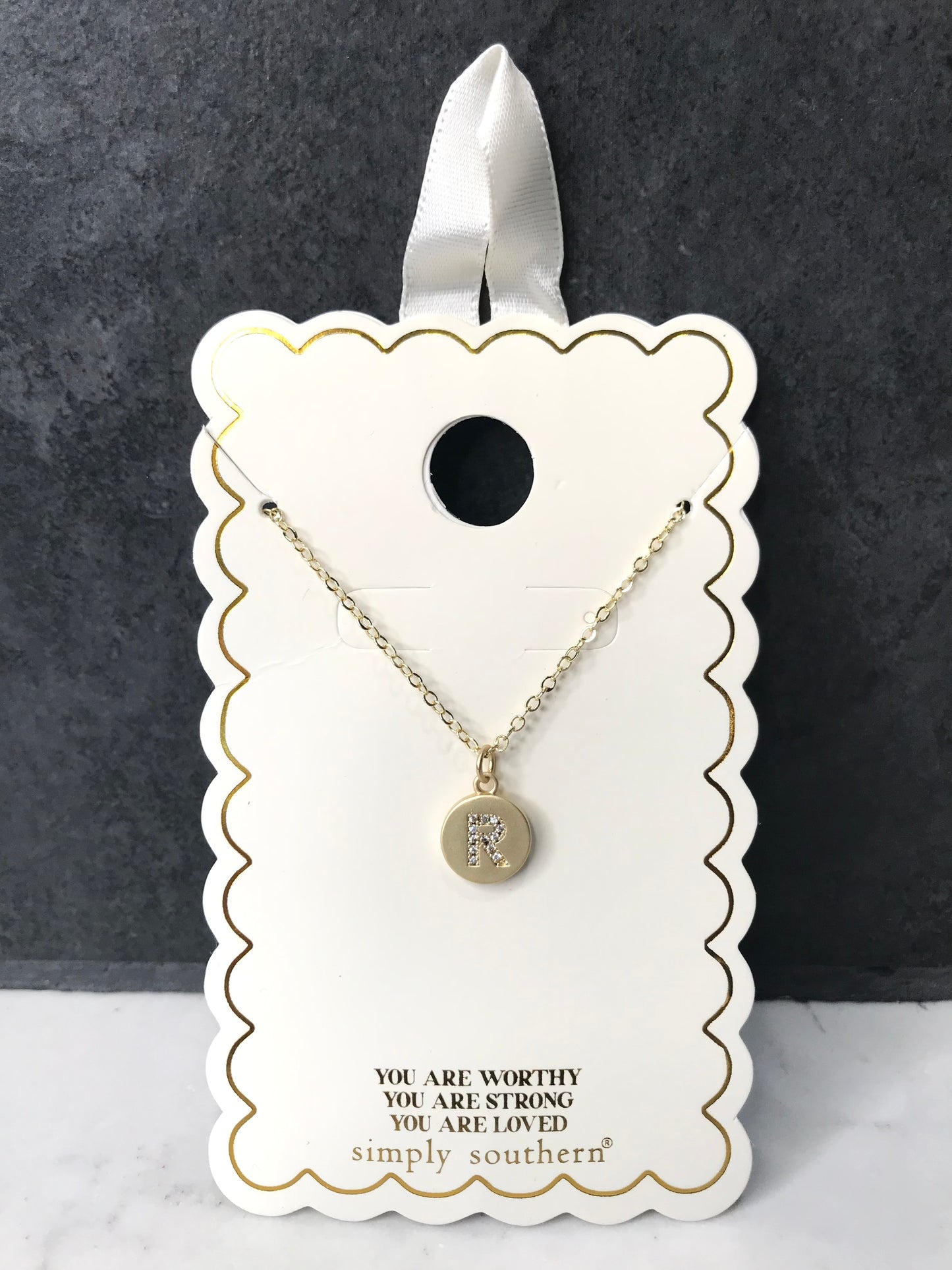 Personalized Gold Initial Necklace with Gift Pouch