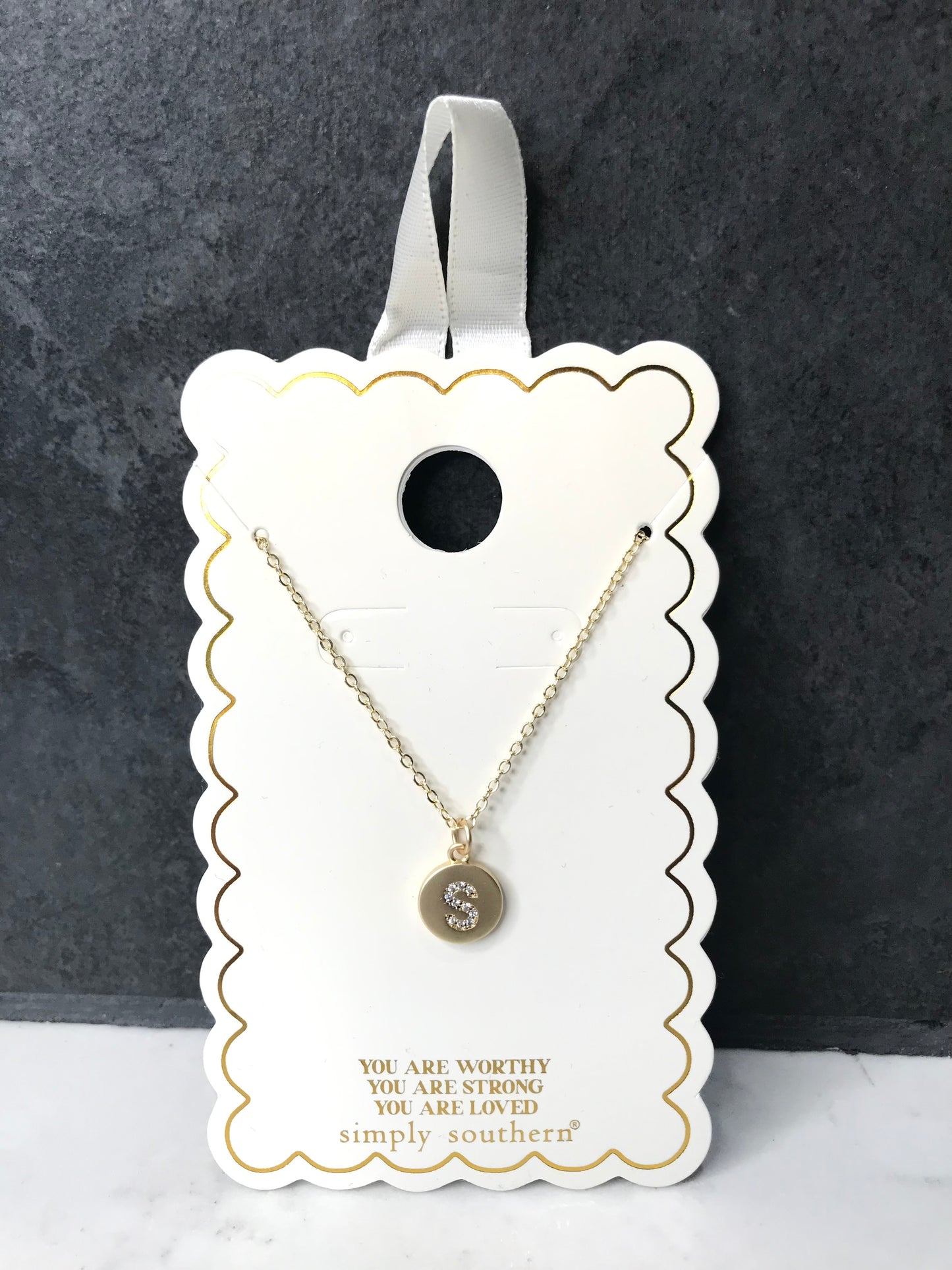Personalized Gold Initial Necklace with Gift Pouch
