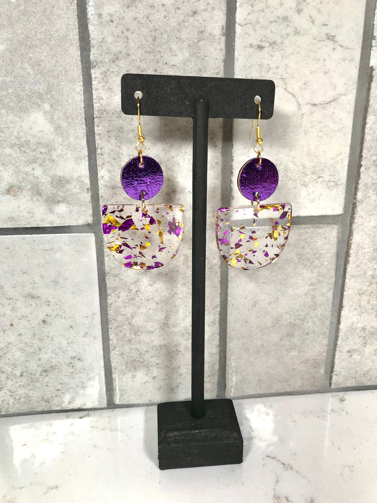 Purple Confetti Acrylics Earrings