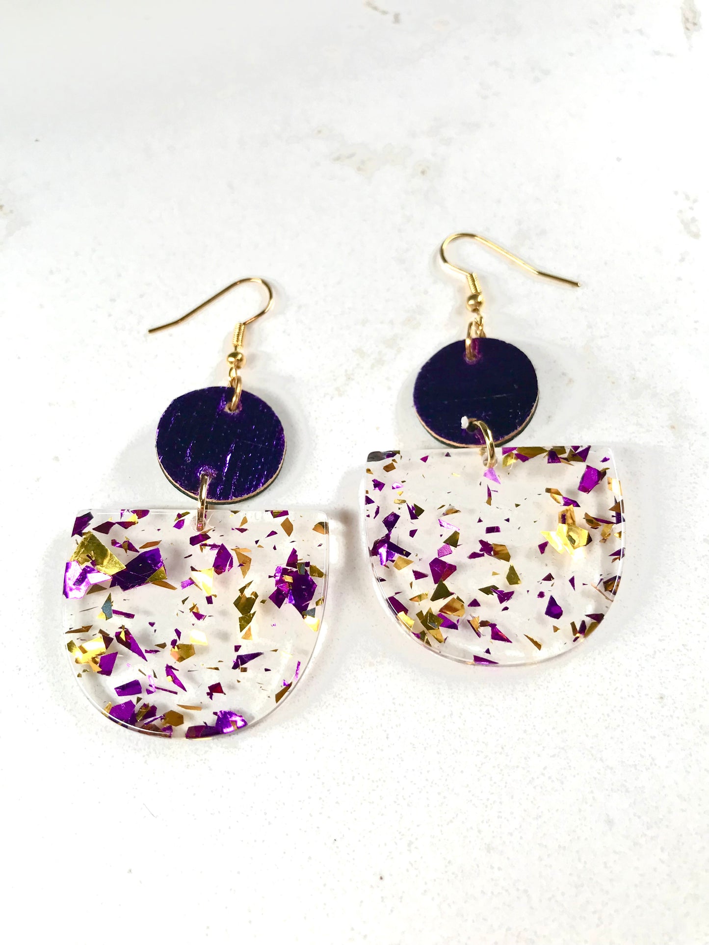 Purple Confetti Acrylics Earrings