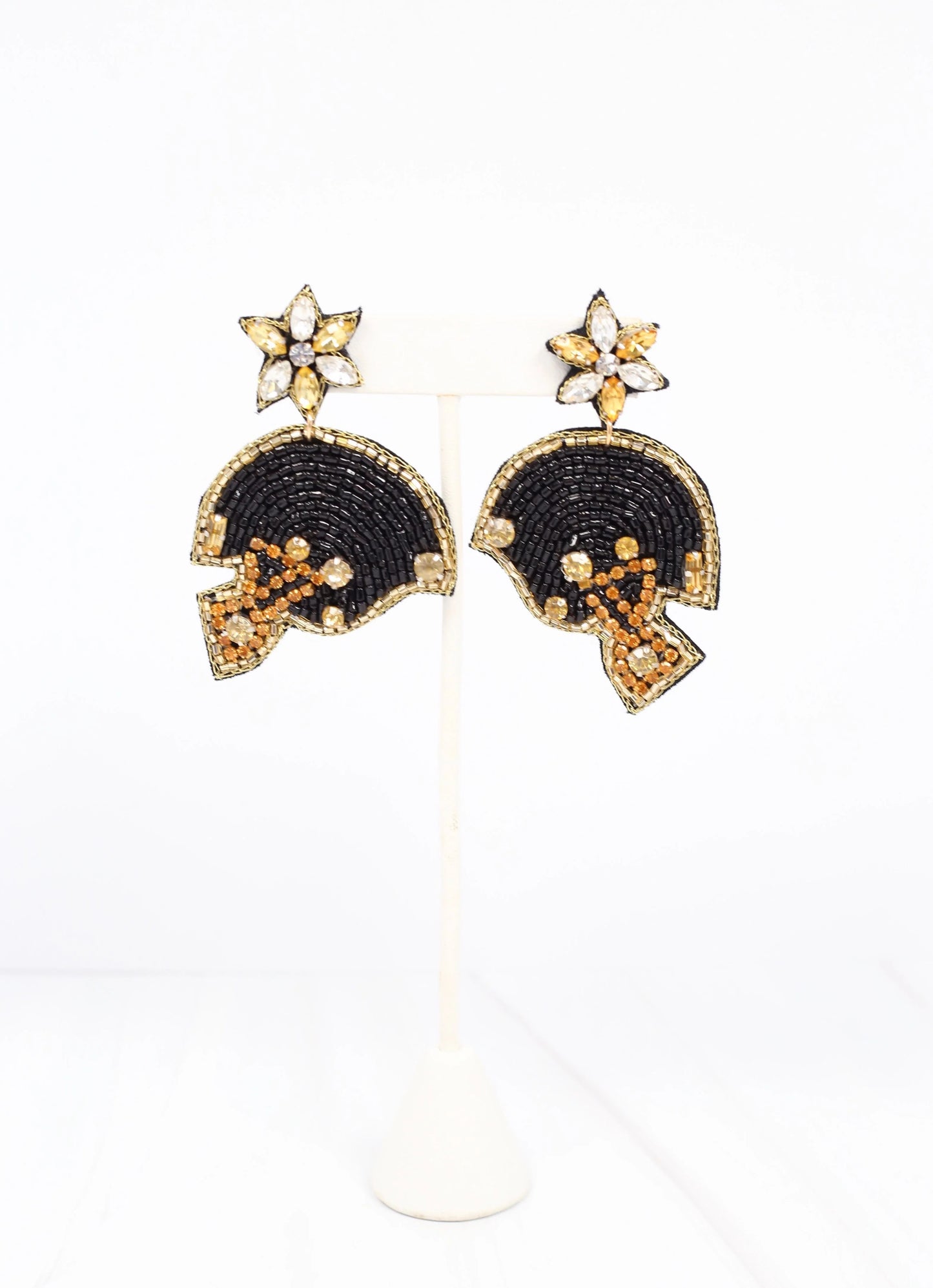 Beaded Football Helmet Earrings